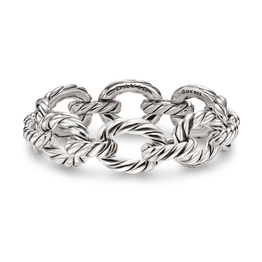 David Yurman Sculpted Cable Oval Link Bracelet in Sterling Silver 18mm - Small