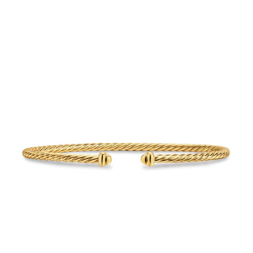 David Yurman  Micro Cablespira Flex Bracelet in 18K Yellow Gold  2.6mm - Small