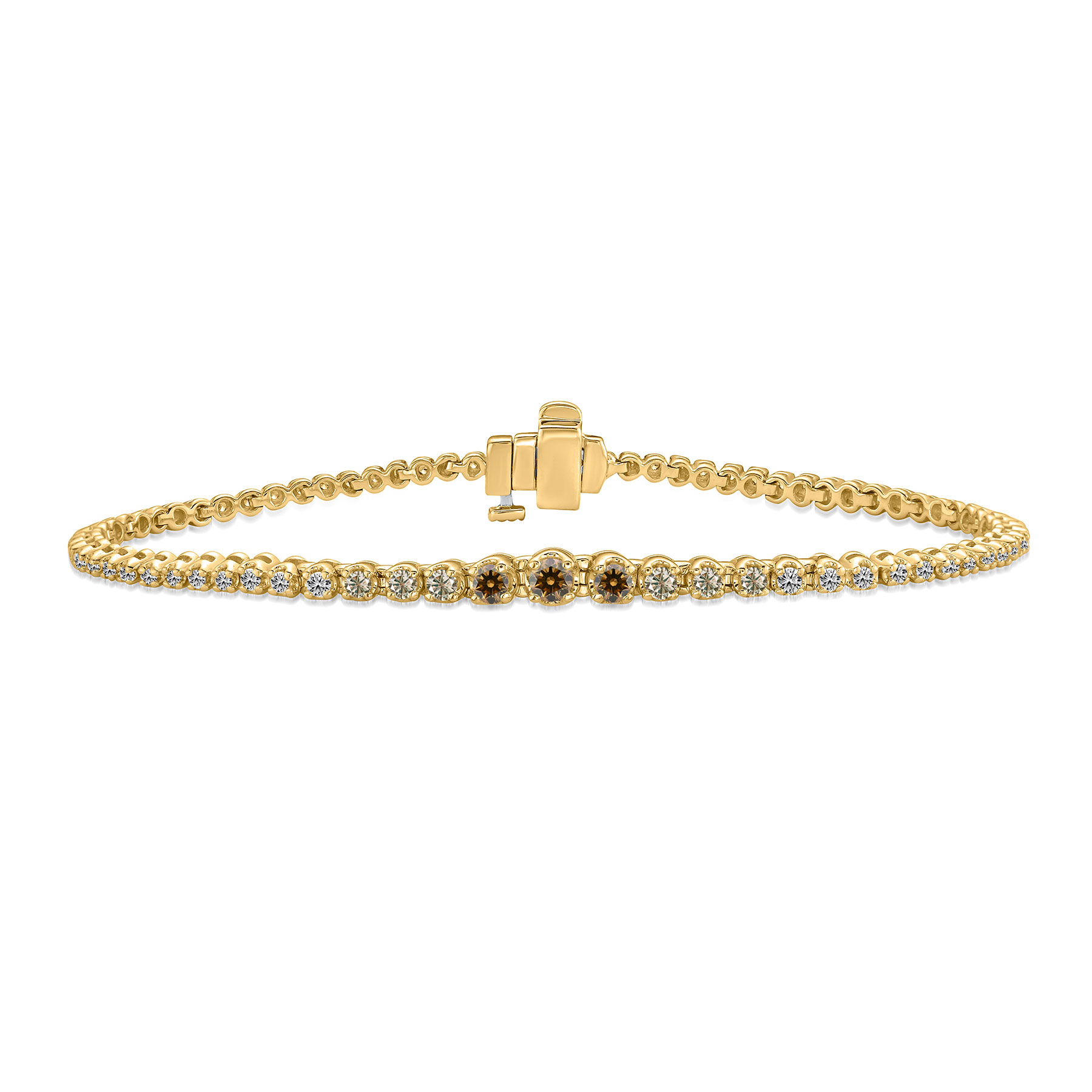 Desert Diamonds  1ctw 10k Yellow Gold Tennis Bracelet