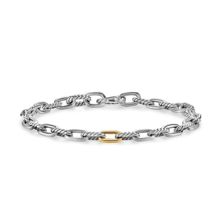 David Yurman Men's  DY Madison Chain Bracelet in Sterling Silver with 18K Yellow Gold  6mm - Large