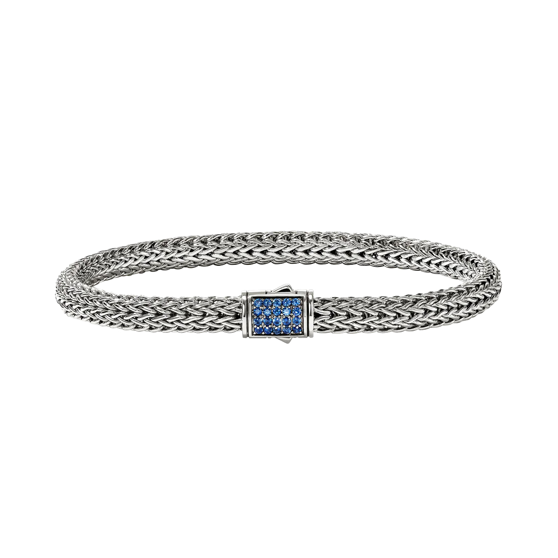 John Hardy  Icon Blue Sapphire 5mm Sterling Silver Bracelet - X-Large