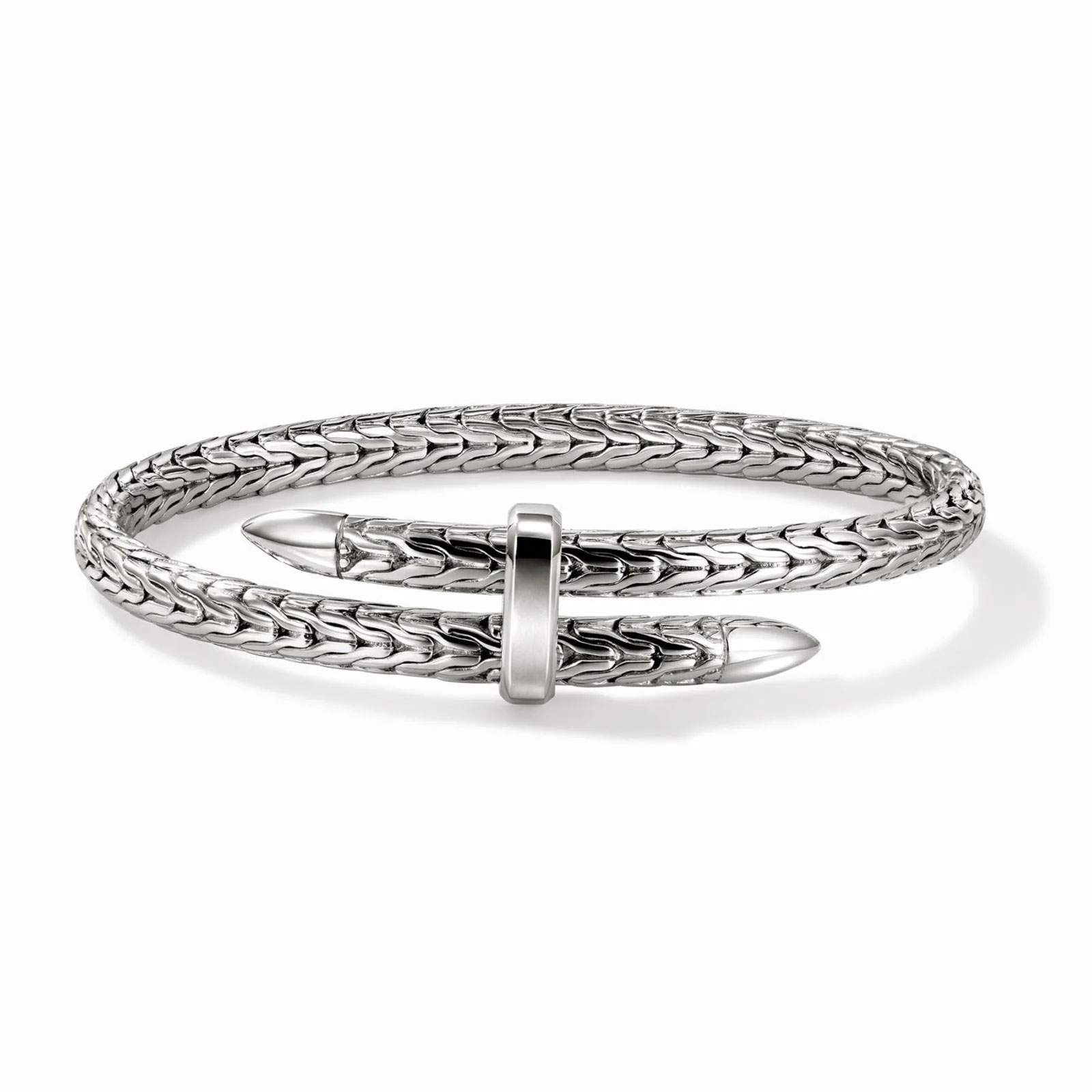 John Hardy  Spear 5.5mm Sterling Silver Flex Cuff Bracelet - X-Large