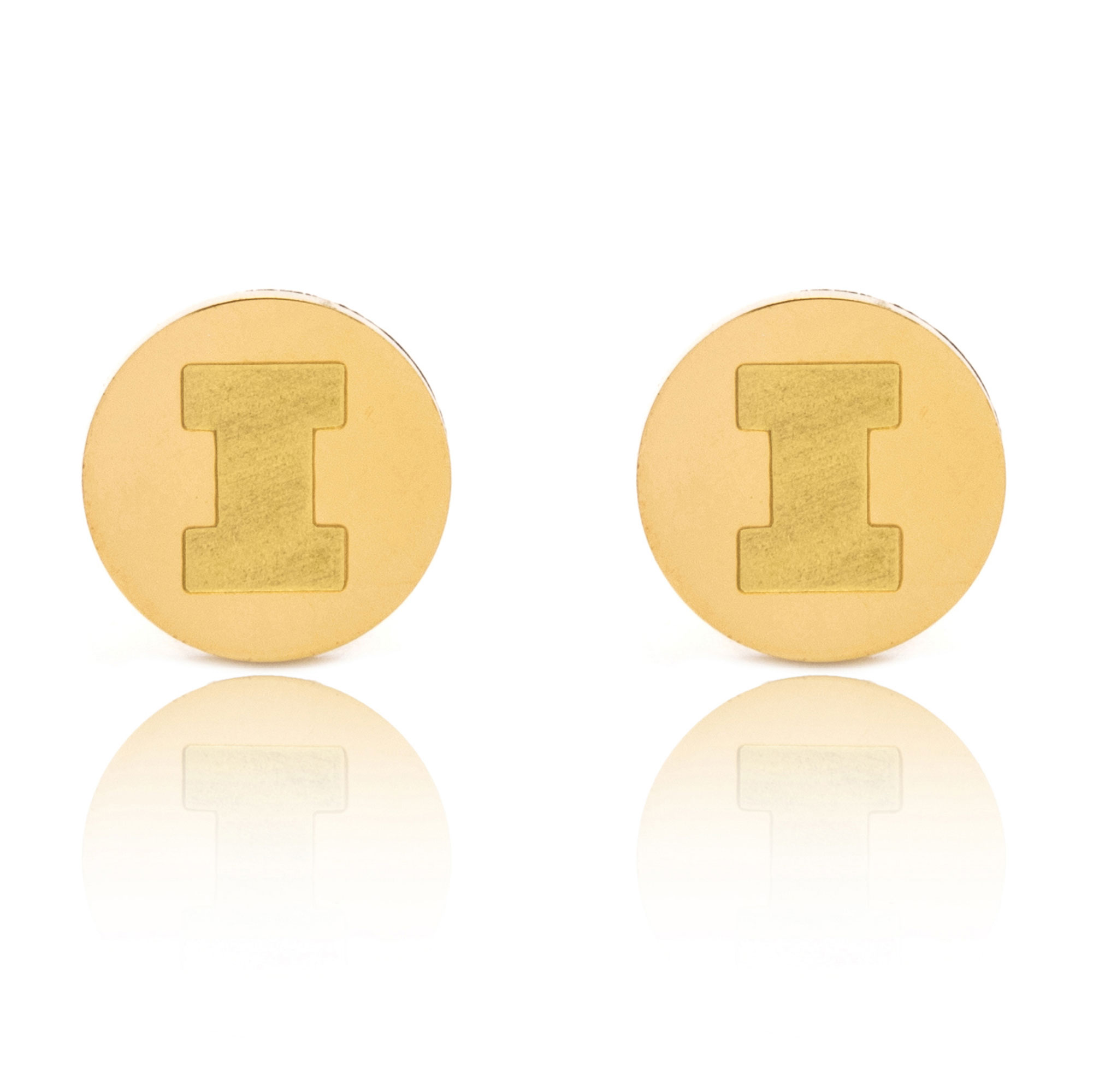 REEDS University Of Illinois Yellow Ion-Plated Stainless Steel Stud Earrings