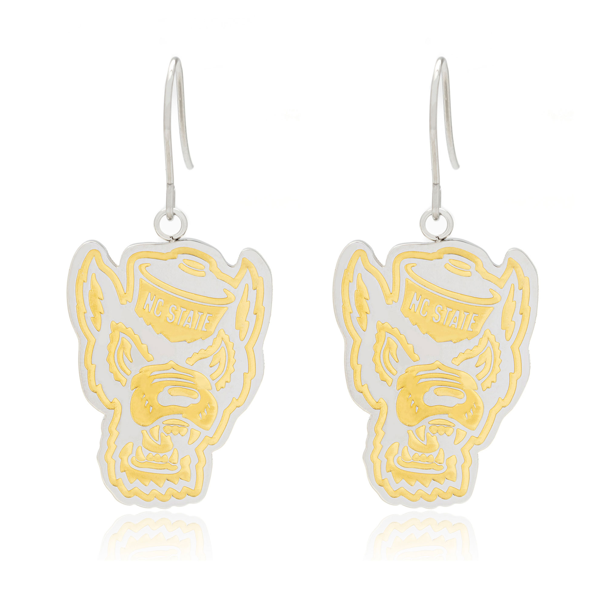REEDS Nc State Two-Tone Stainless Steel Drop Earrings 89$