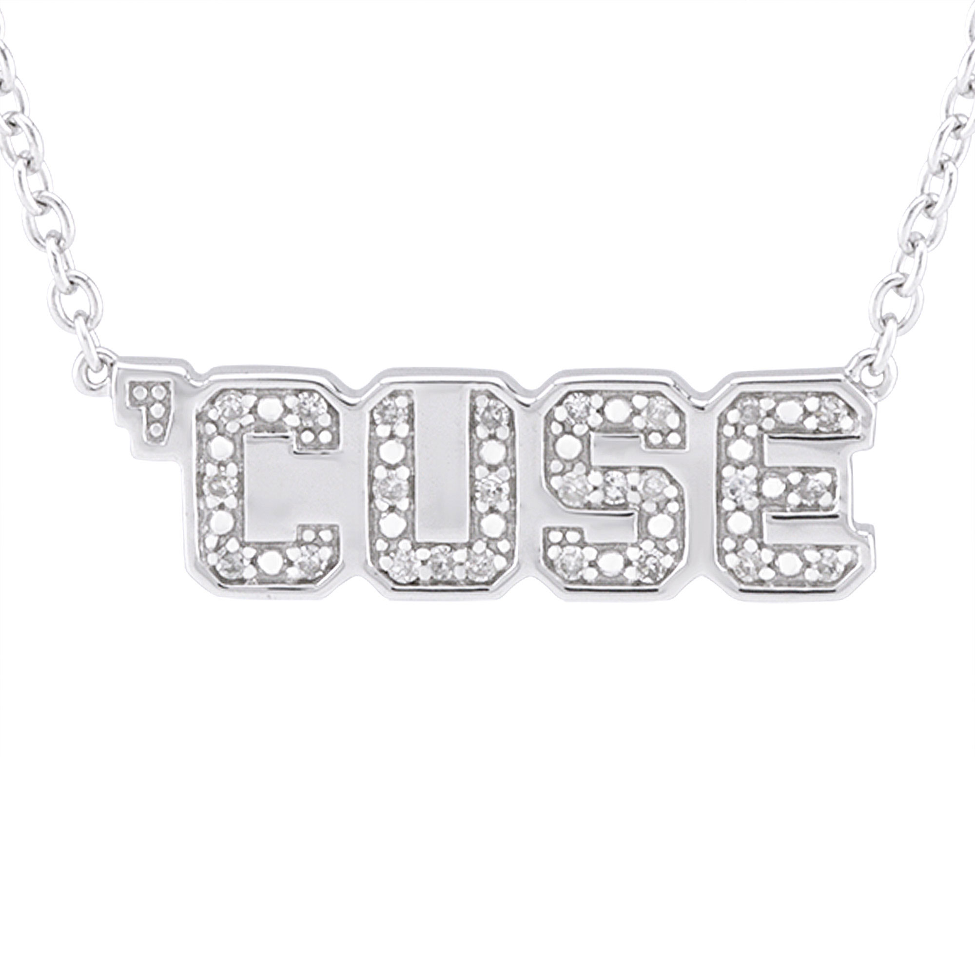 REEDS Syracuse University 18ctw Diamond Sterling Silver Pendant Necklace 350$
