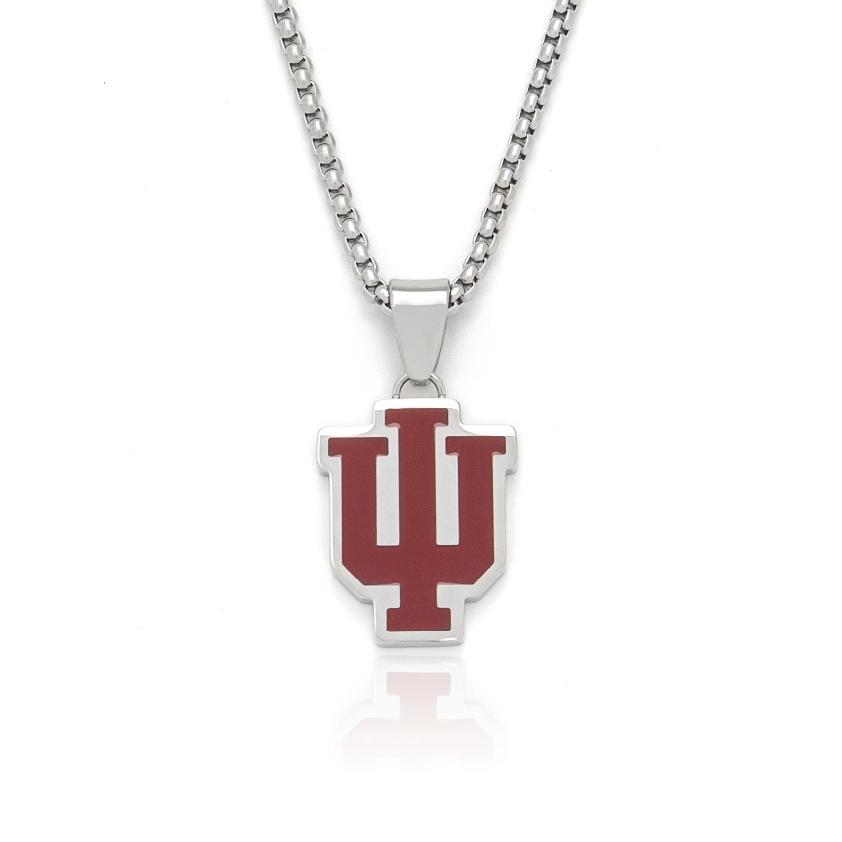 REEDS Men's Indiana University Stainless Steel And Enamel Pendant Necklace