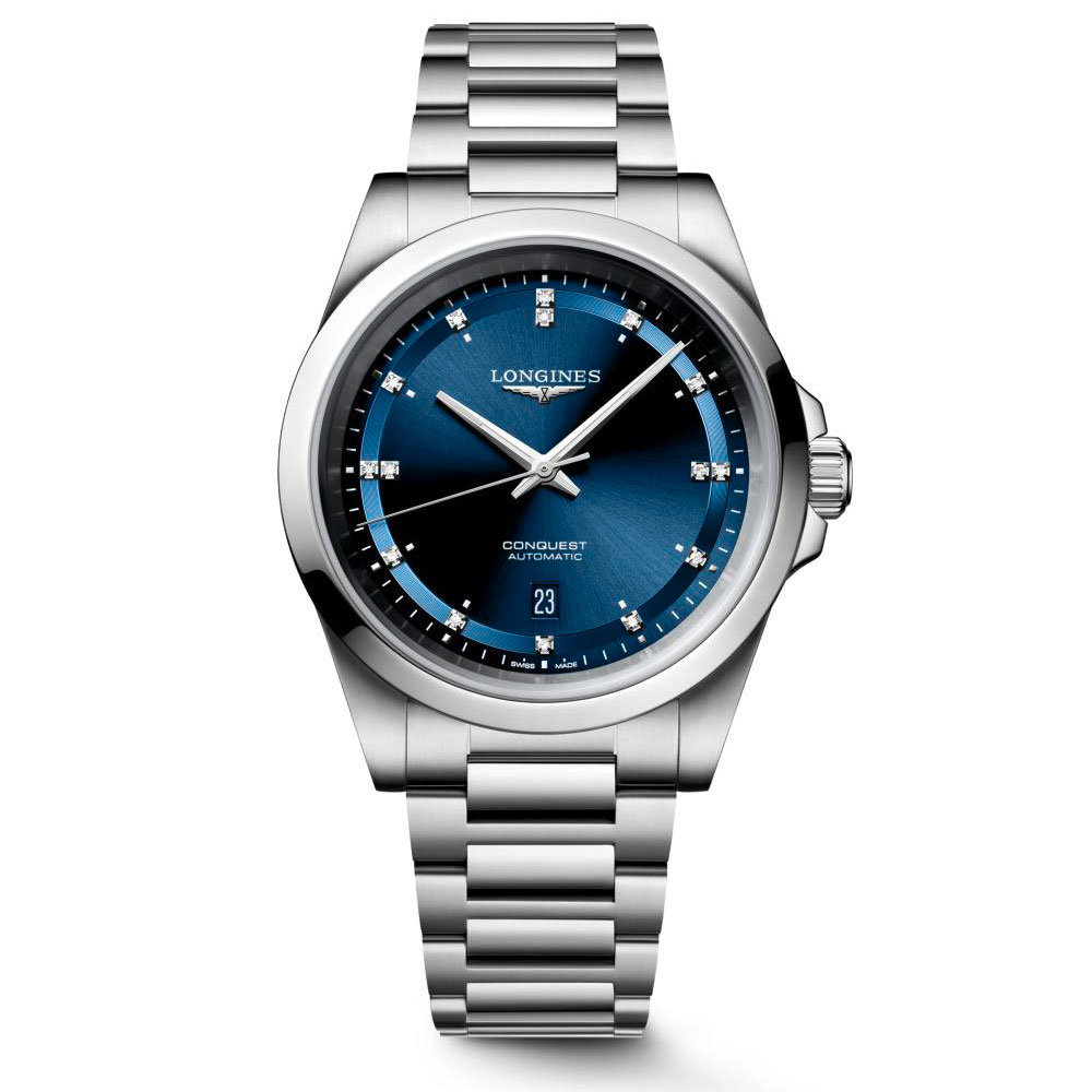 Longines  Conquest Automatic Diamond Blue Dial Stainless Steel Watch 41mm  L38304976