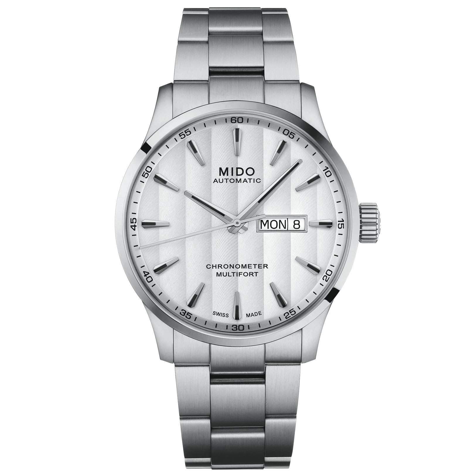 Mido  Multifort Chronometer 1 Silver Dial Stainless Steel Watch 40mm  M0384311103100