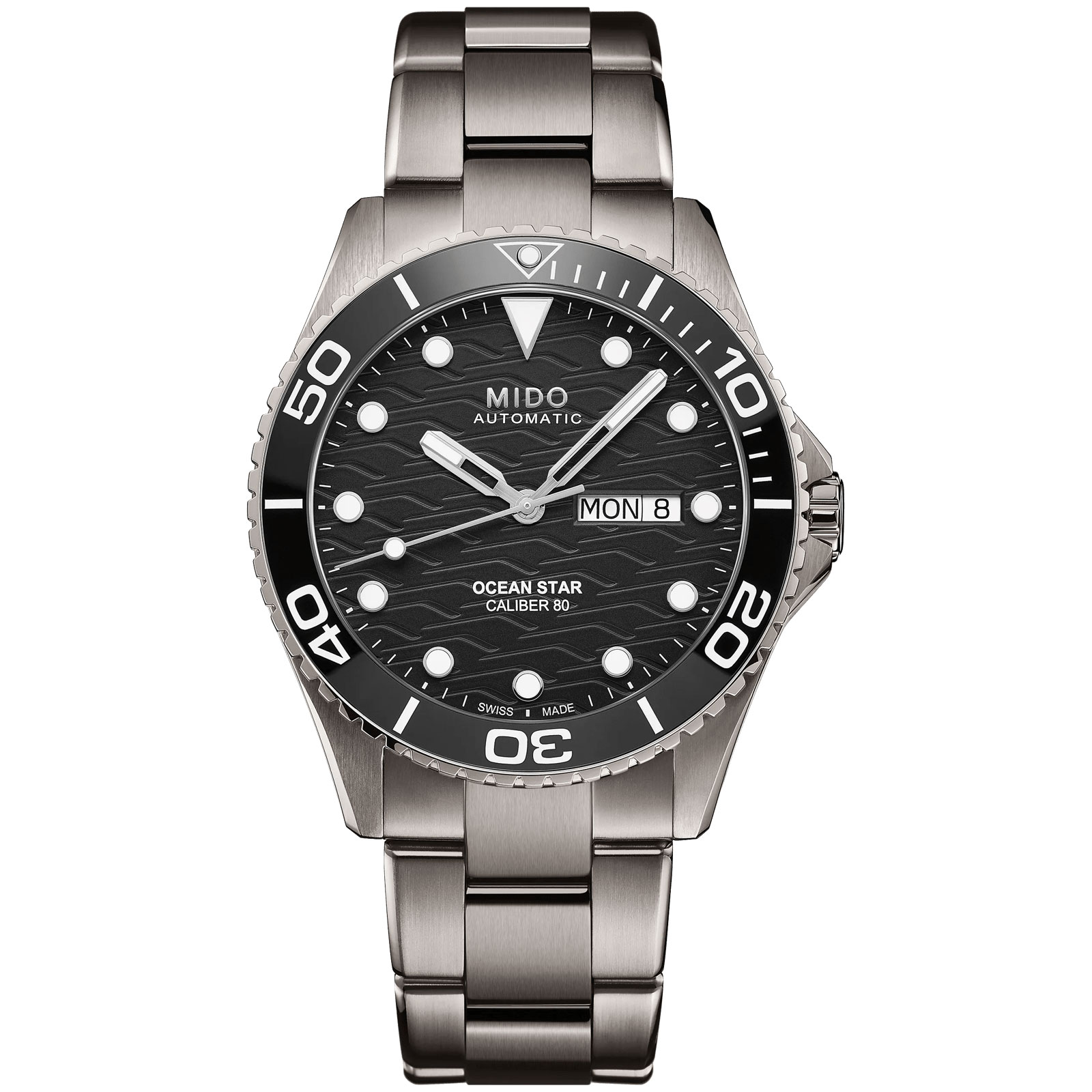 Mido  Ocean Star 200C Ceramic Bezel Black Dial Titanium Watch 425mm  M0424304405100