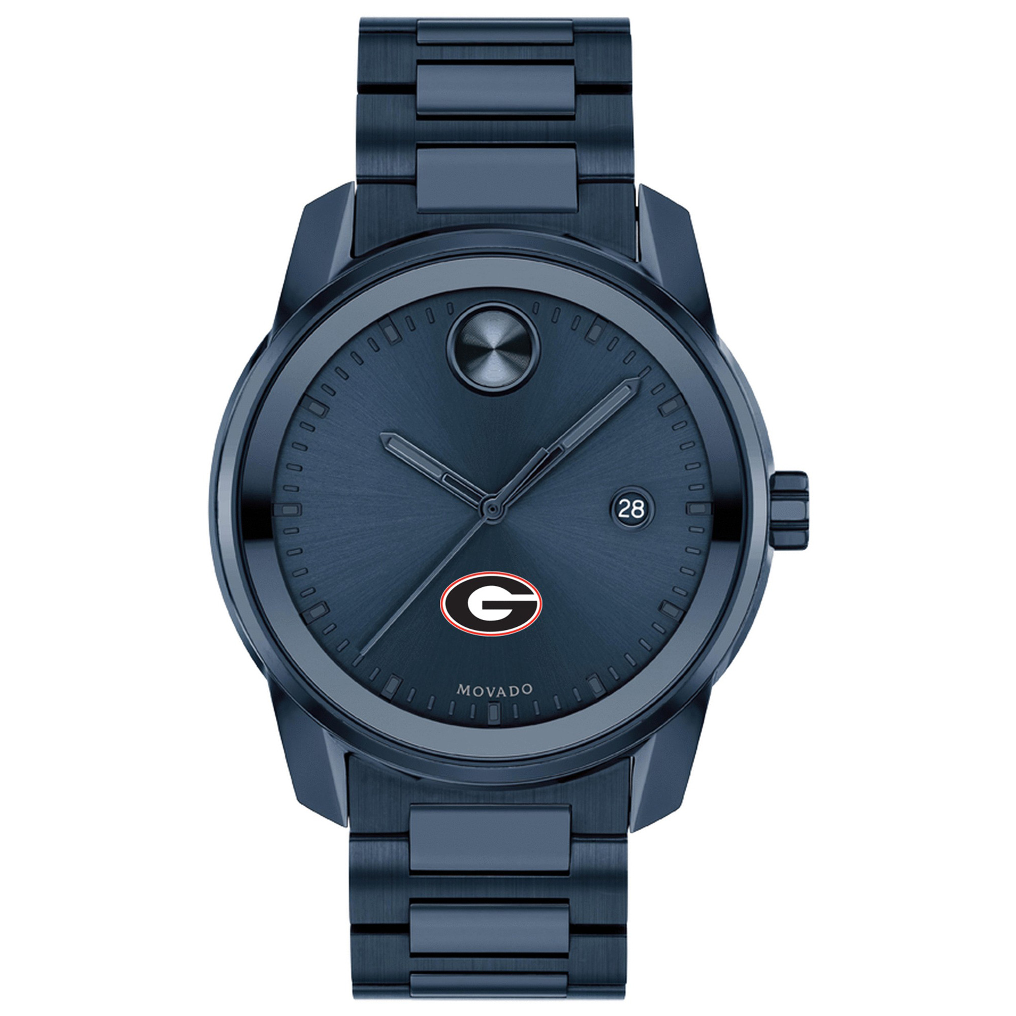 REEDS Uga Movado Bold Date Blue Ion-Plated Watch 42mm By M.Lahart & Co -  University Gifts by REEDS, 53039