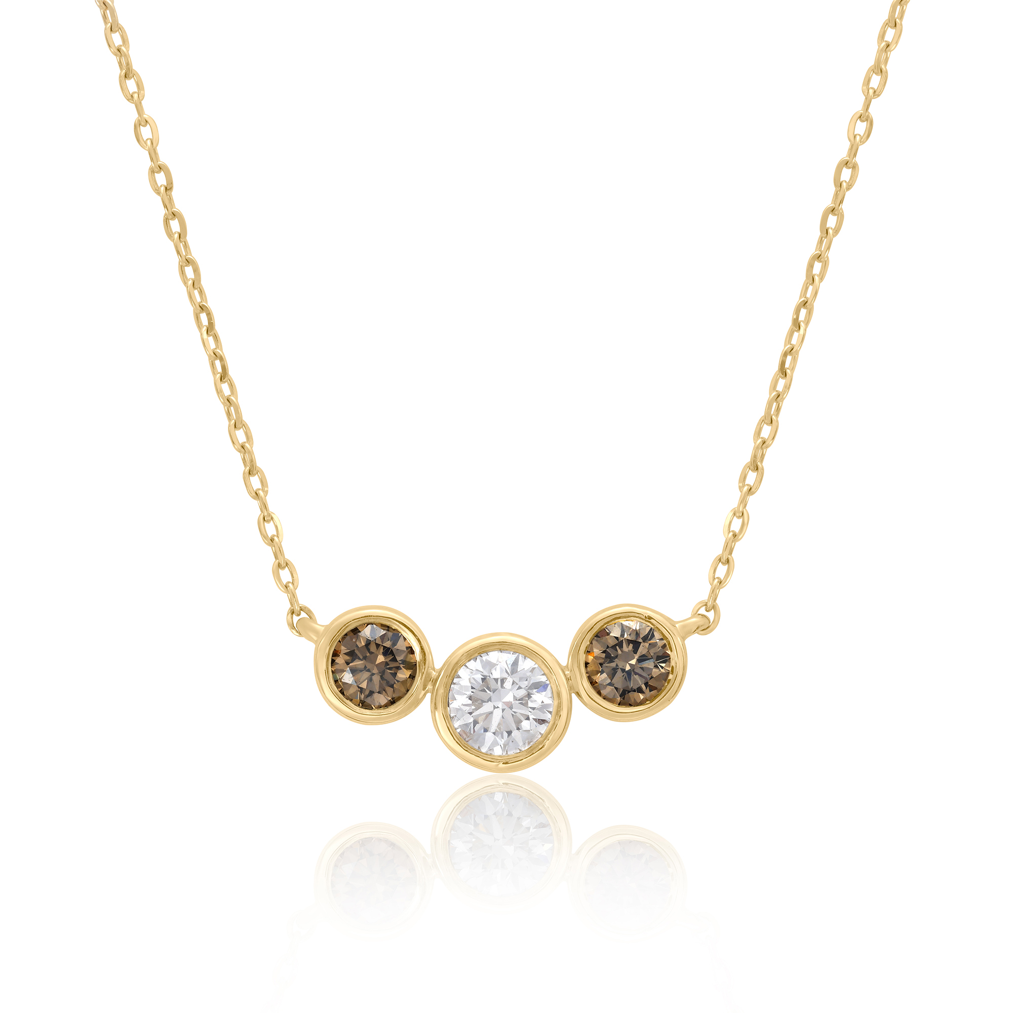 Desert Diamonds  1/2ctw 10k Yellow Gold Three-Stone Necklace