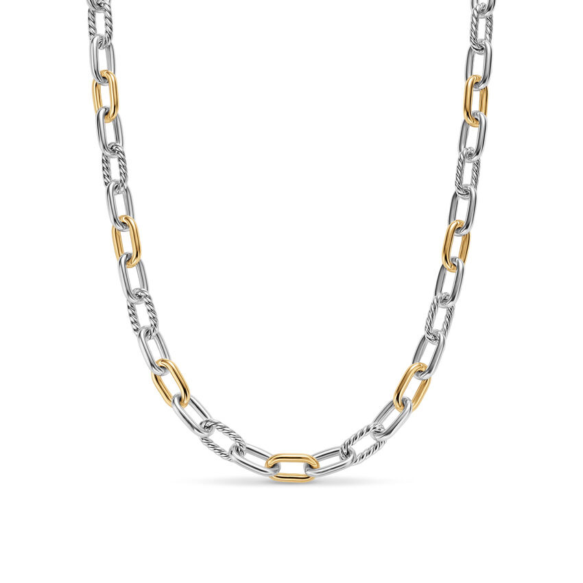 David Yurman Men's DY Madison Chain Necklace in Sterling Silver with 18K Yellow Gold 8.5mm - 20 Inches