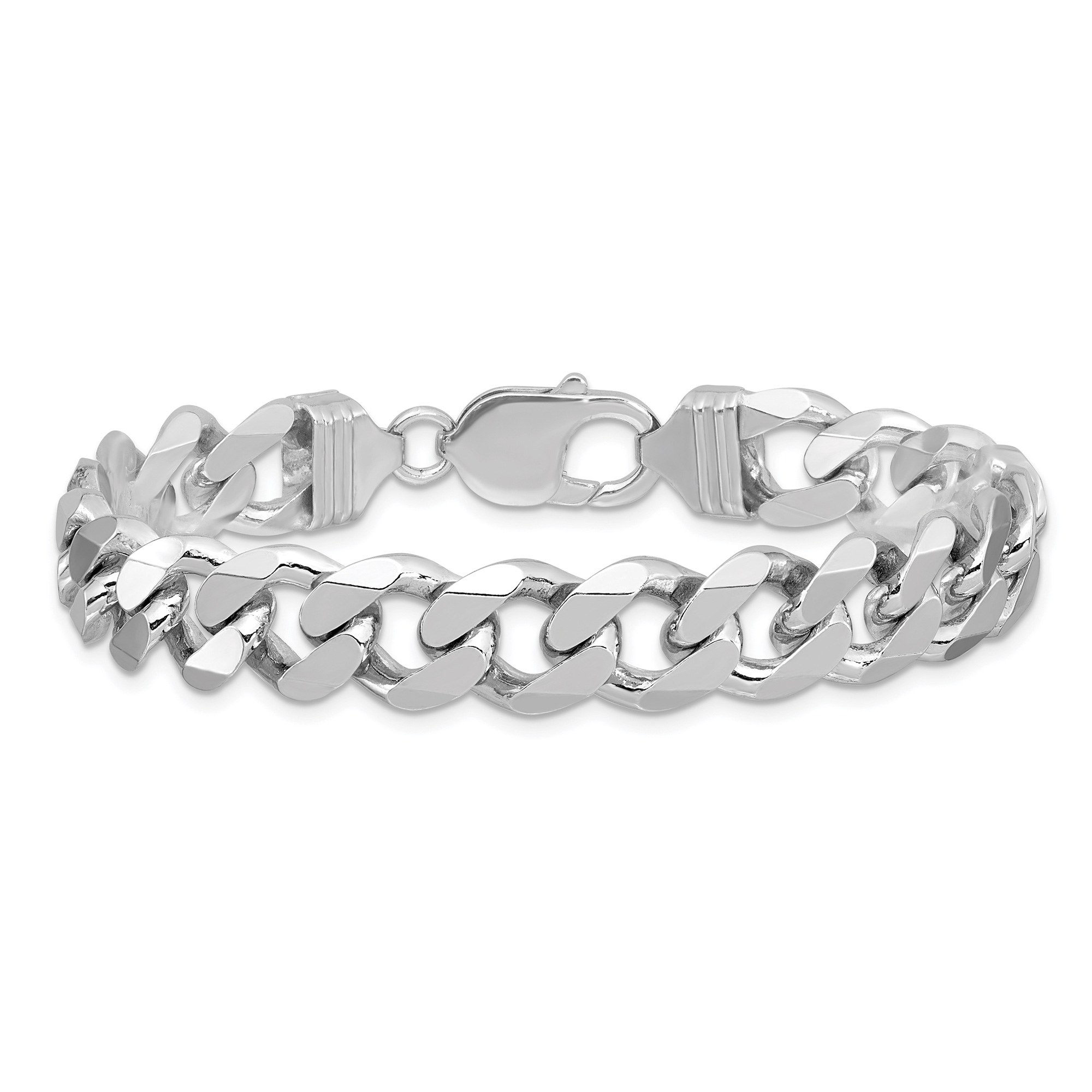 REEDS Sterling Silver 11mm Curb Chain Bracelet - 8 Inches