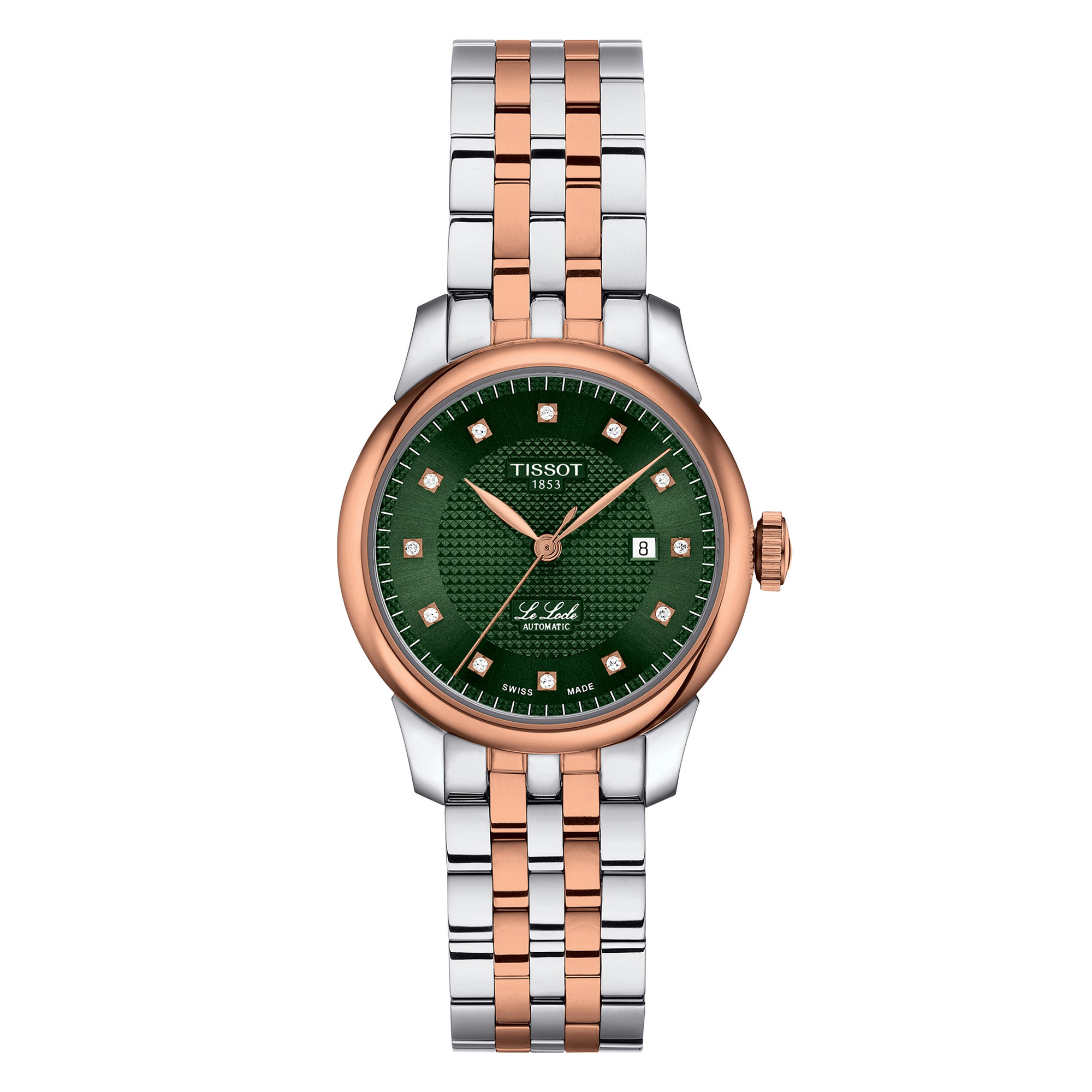 Tissot  Le Locle Automatic Green Diamond Dial TwoTone Watch 29mm  T0062072209600