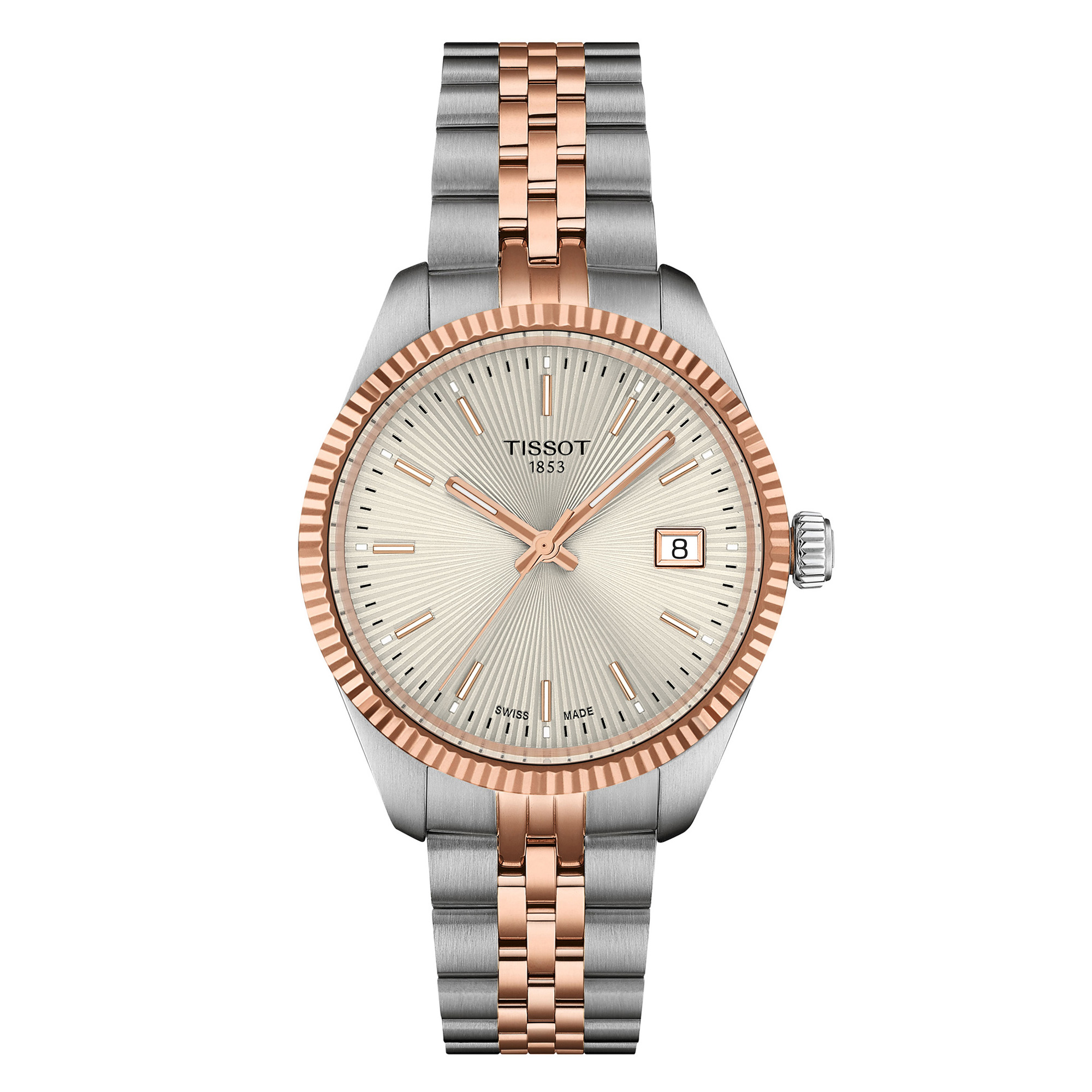Tissot Ballade Quartz Silver Dial TwoTone Watch 34mm T1562102203101