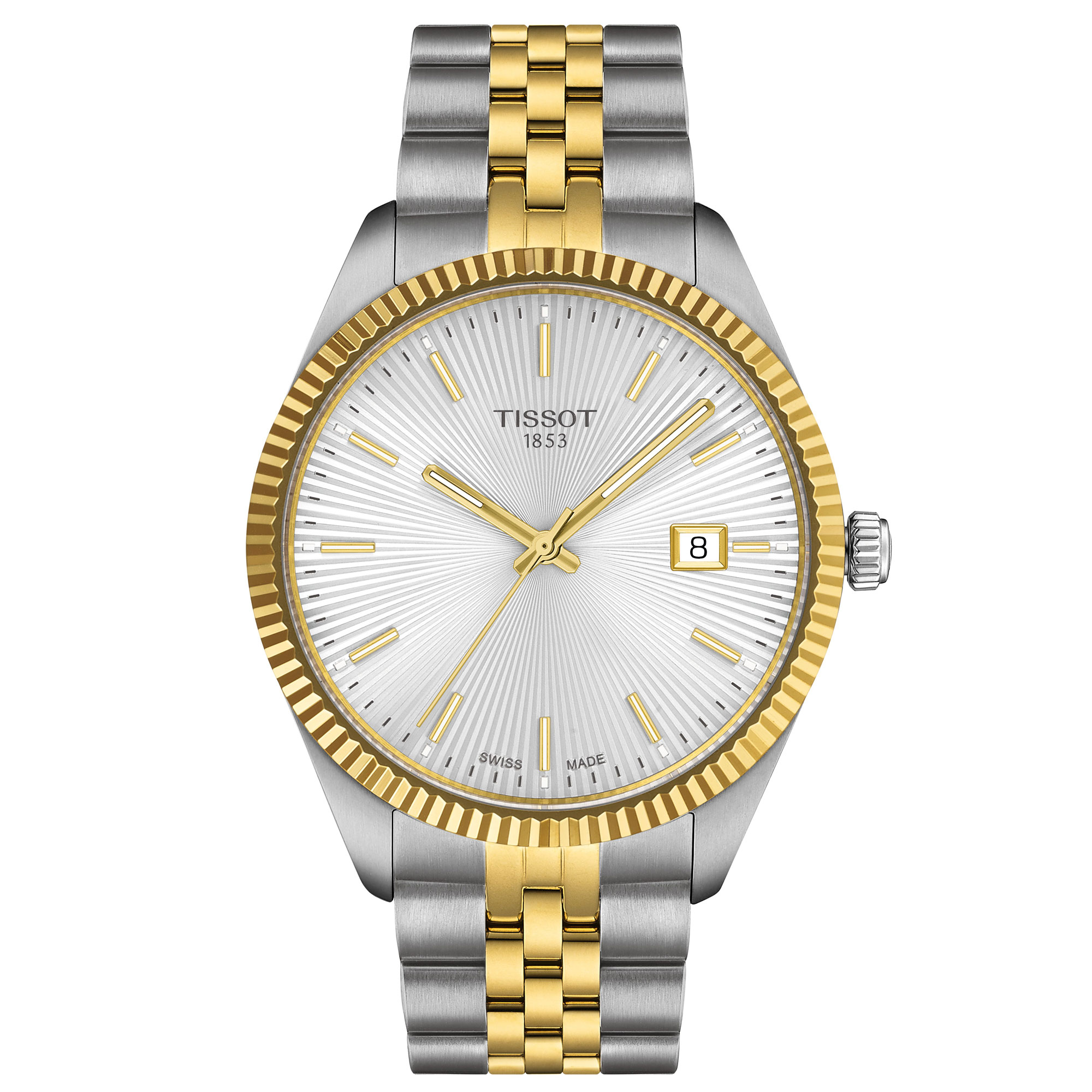 Tissot Ballade Guilloche SilverTone Dial TwoTone Stainless Steel Watch 40mm T1564102203100 Tissot Ballade Guilloche SilverTone Dial TwoTone Stainless Steel Watch 40mm T1564102203100