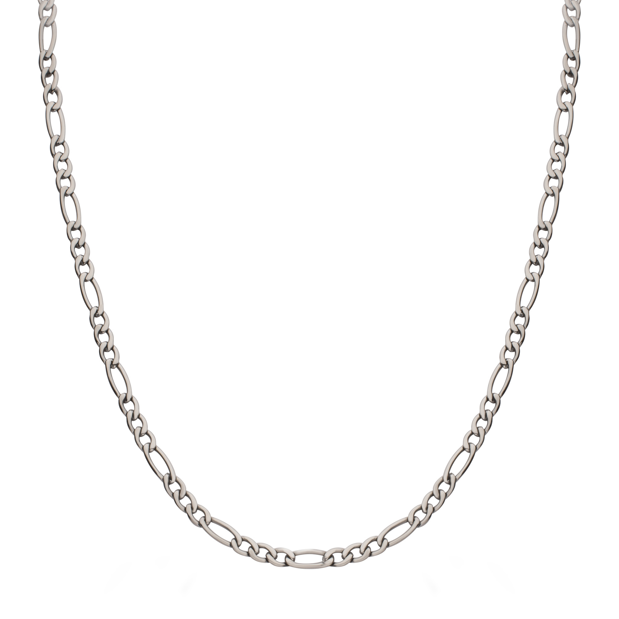 Inox  Titanium 4.7mm Figaro Link Chain Necklace - 22 Inches