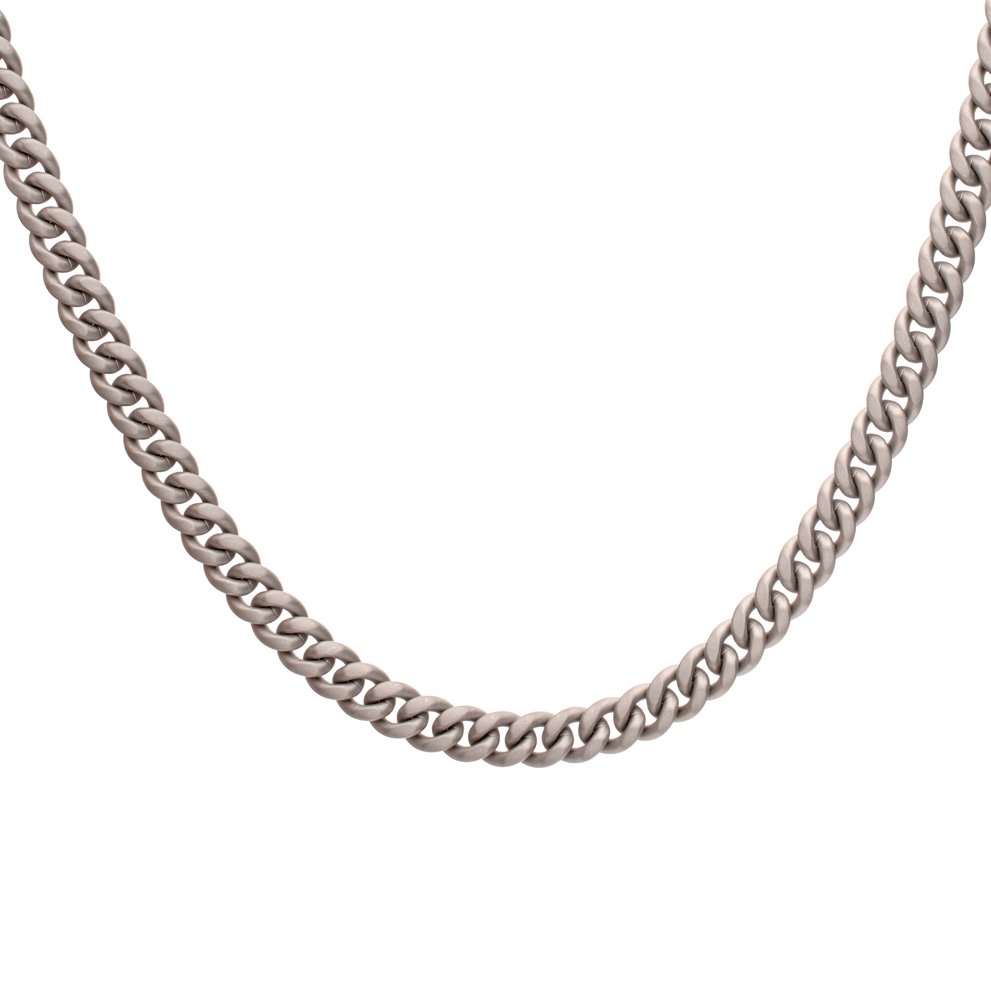 Inox  Titanium 8mm Miami Cuban Chain Necklace - 22 Inches