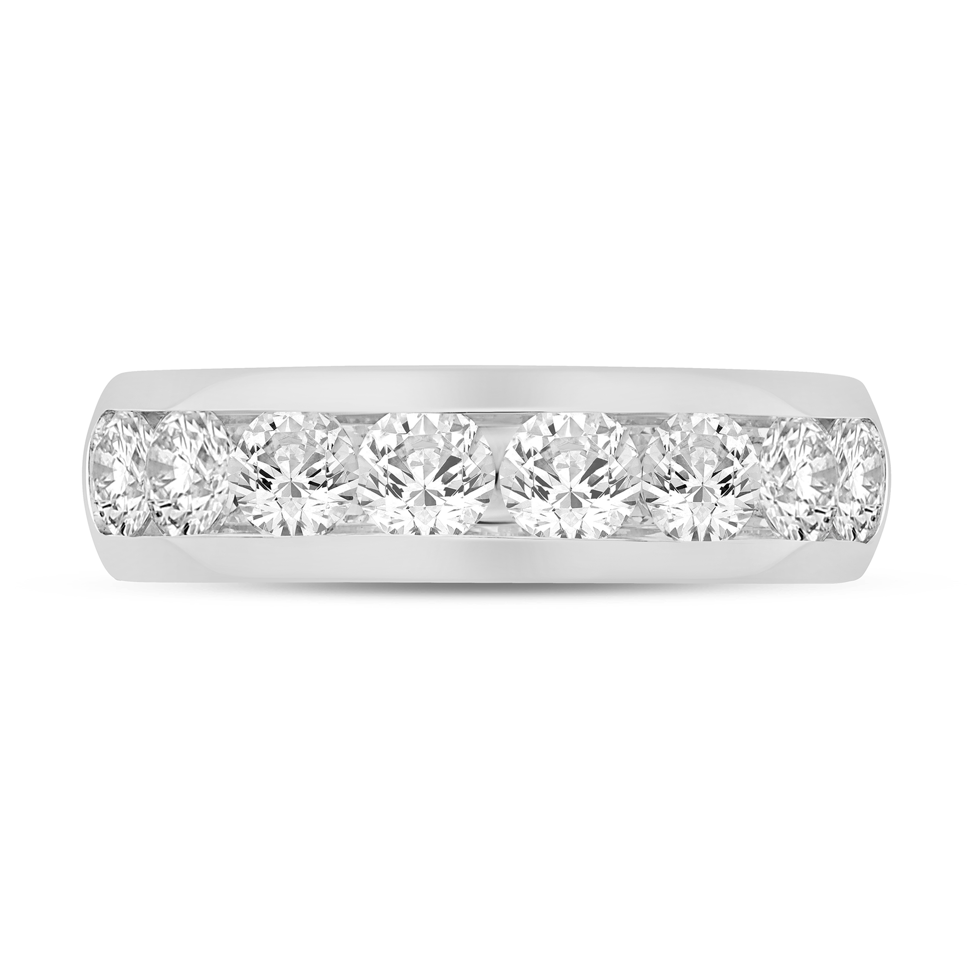 REEDS Women's 2Ctw Diamond 14K White Gold Channel-Set Wedding Band - Size 6
