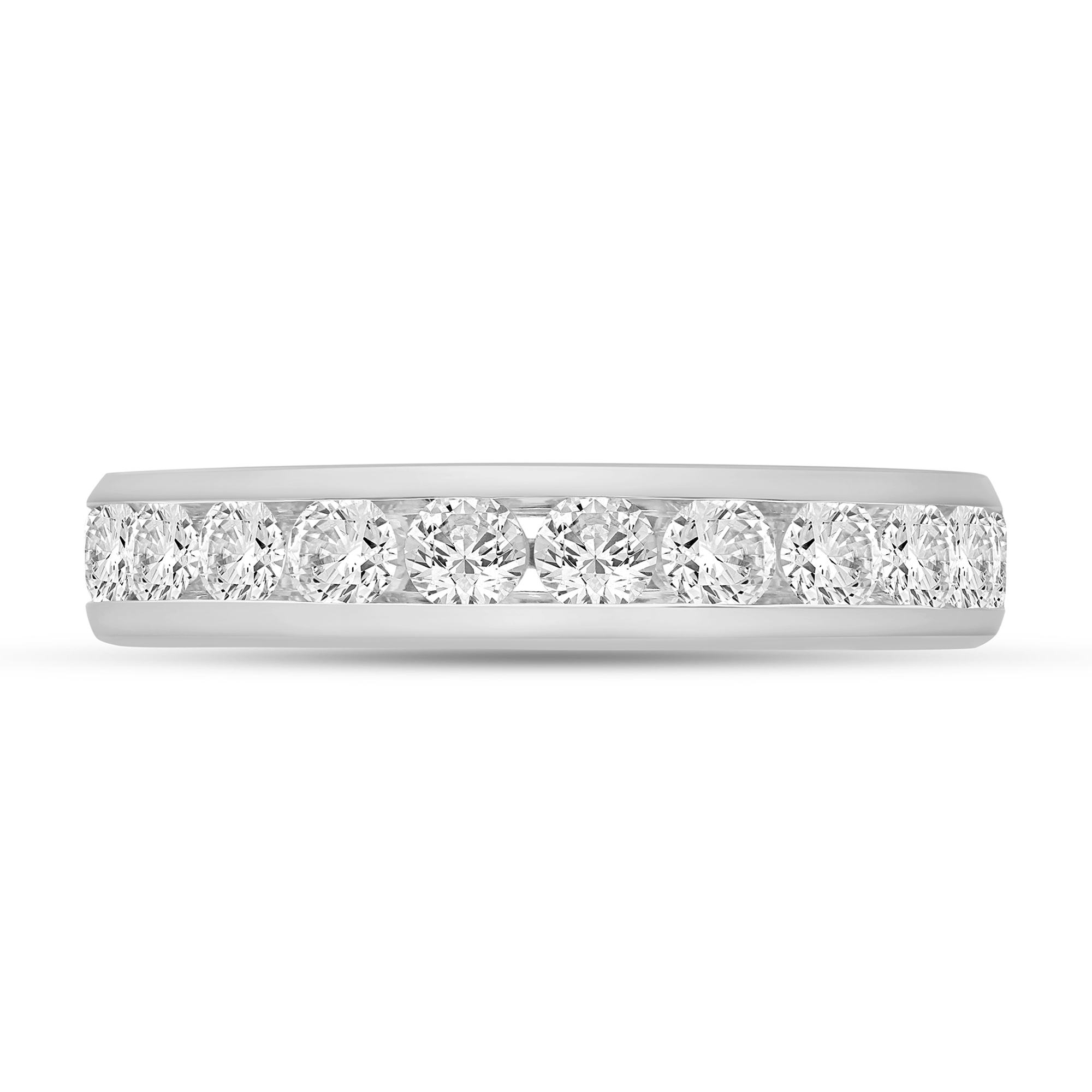 REEDS Women's 1/2Ctw Diamond 14K White Gold Channel-Set Wedding Band - Size 8
