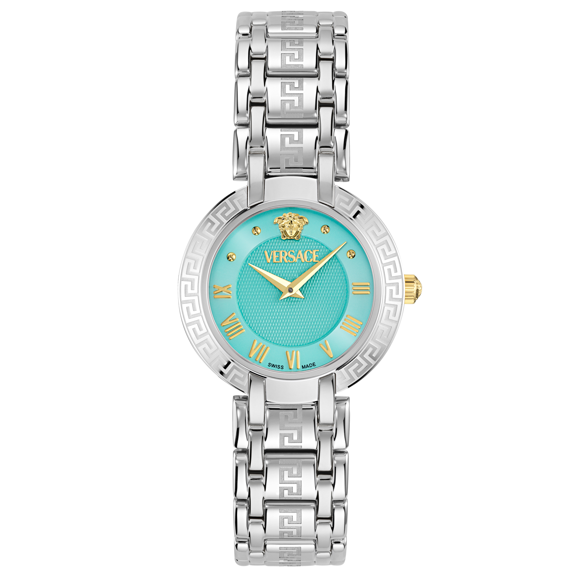 Versace Antlia Light Blue Guilloche Dial Stainless Steel Watch 34mm VE0P00325 Versace Antlia Light Blue Guilloche Dial Stainless Steel Watch 34mm VE0P00325