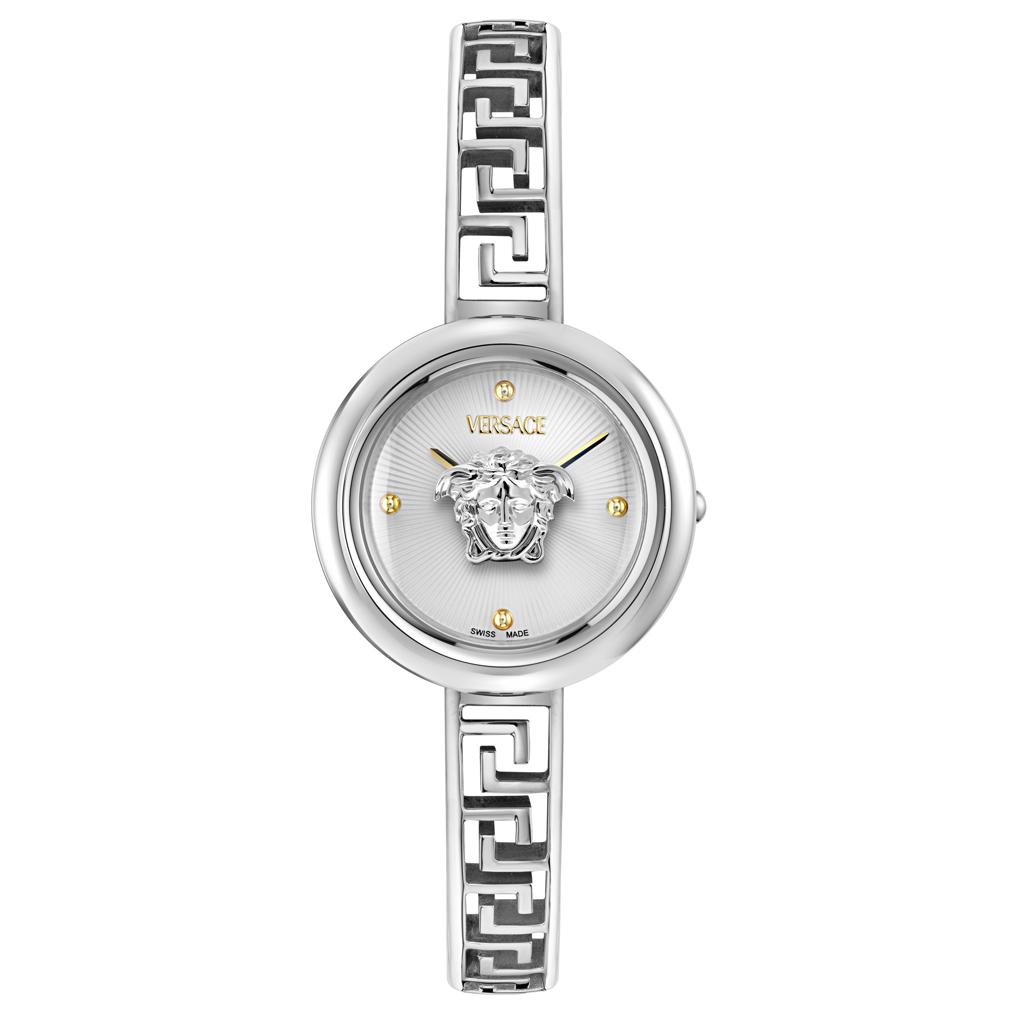Versace Medusa Eclipse White Guilloche Dial Stainless Steel Bangle Bracelet Watch 28mm VE5F00126 Versace Medusa Eclipse White Guilloche Dial Stainless Steel Bangle Bracelet Watch 28mm VE5F00126