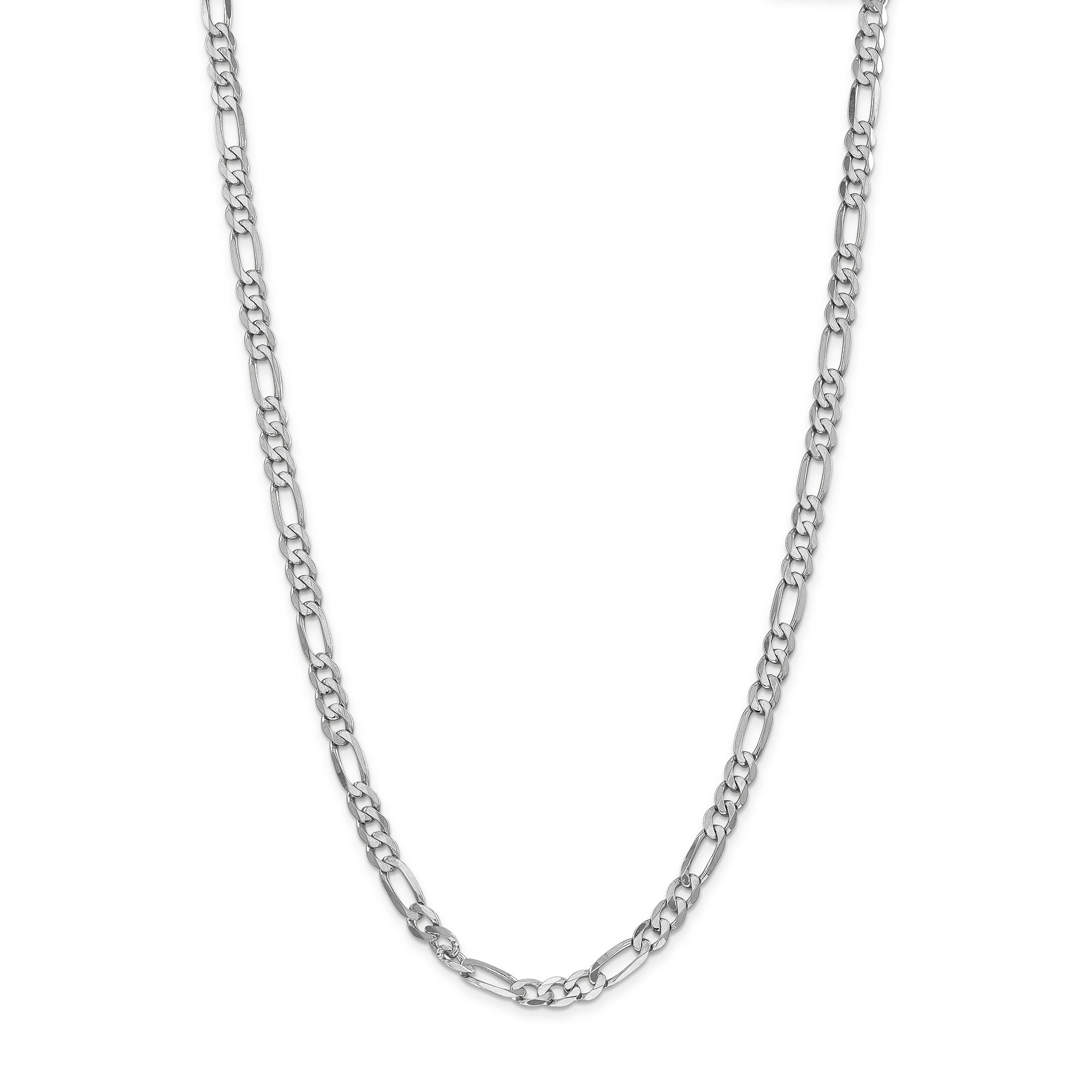 REEDS 14K White Gold 6mm Flat Figaro Chain Necklace - 20 Inches 7700$