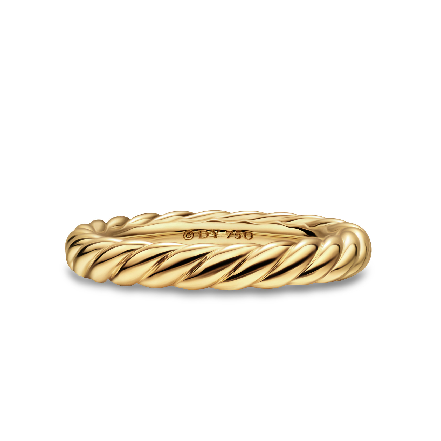 David Yurman Women's  Cable Band Ring in 18K Yellow Gold  3mm - Size 6