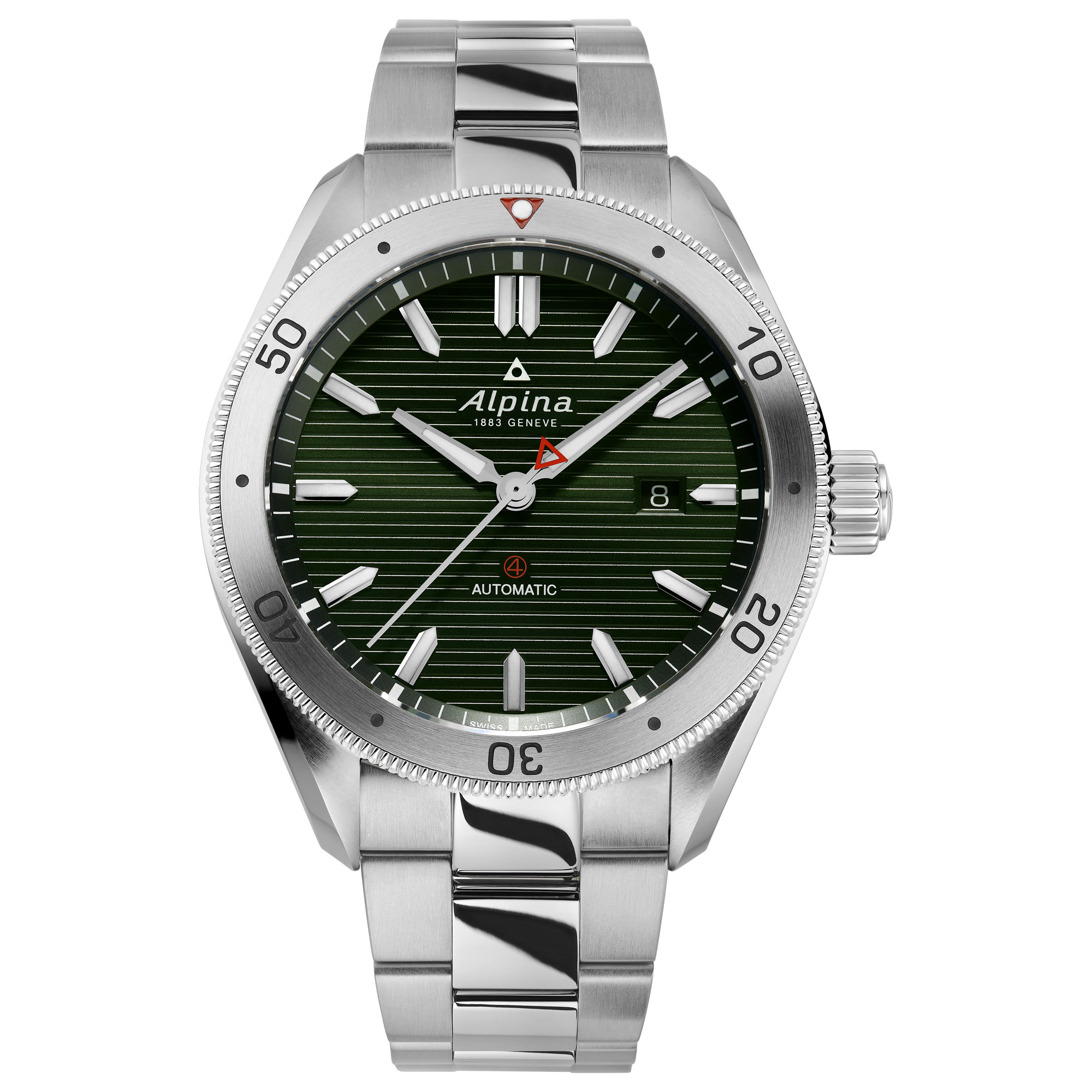 Alpiner Green Dial and Stainless Steel Bracelet Watch | 44mm | - Alpina AL-525GR5AQ6B