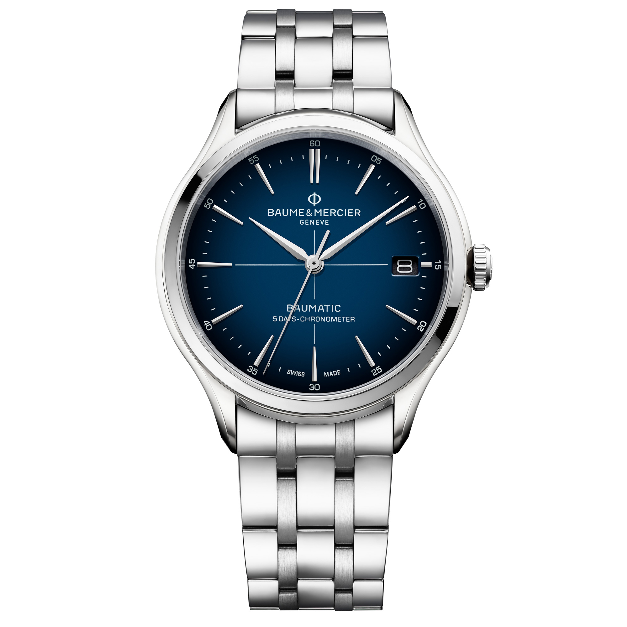 Baume & Mercier  Clifton 10468 Automatic Chronometer Blue Dial Stainless Steel Watch 40mm - BMM0A10468
