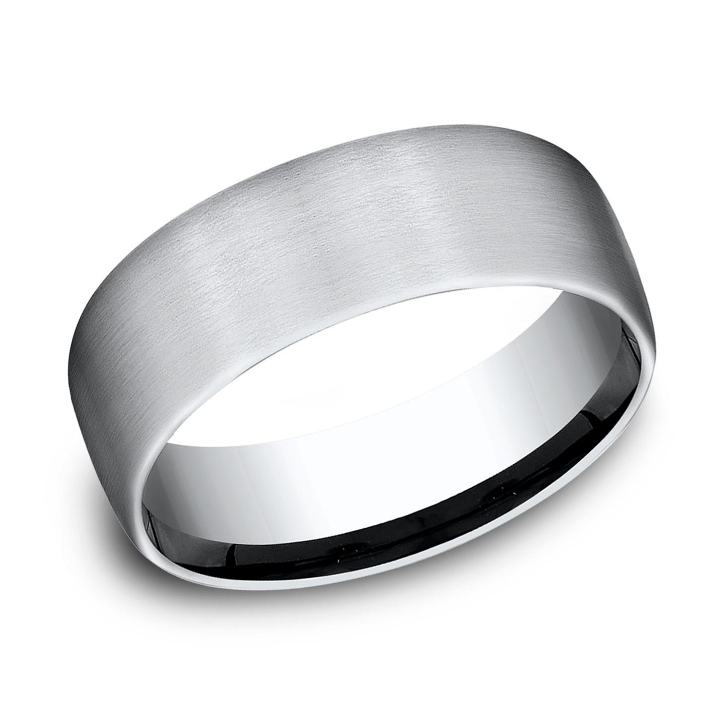 Cobalt 7.5mm Satin Finish Comfort Fit Wedding Band - Size 14