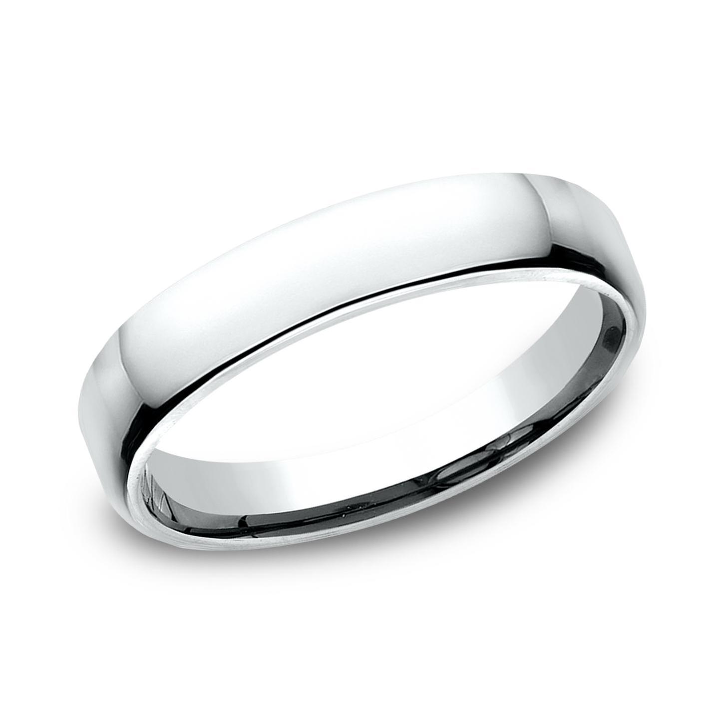 Benchmark White Gold European Comfort Fit Wedding Band | 4.5mm | Size 5.5
