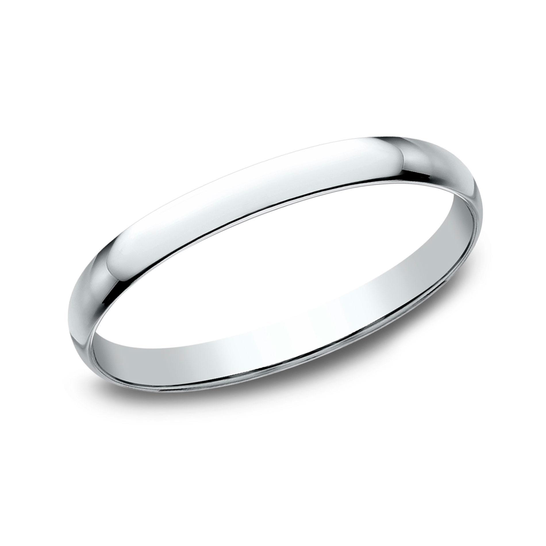 14k White Gold 1.2mm Wedding Band - Size 5