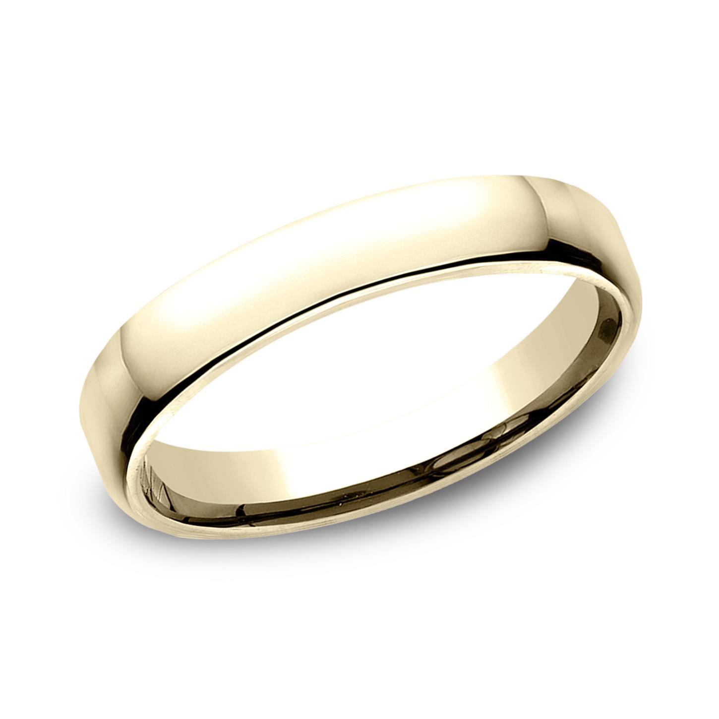 Benchmark Yellow Gold European Comfort Fit Wedding Band | 3.5mm | Size 9.5