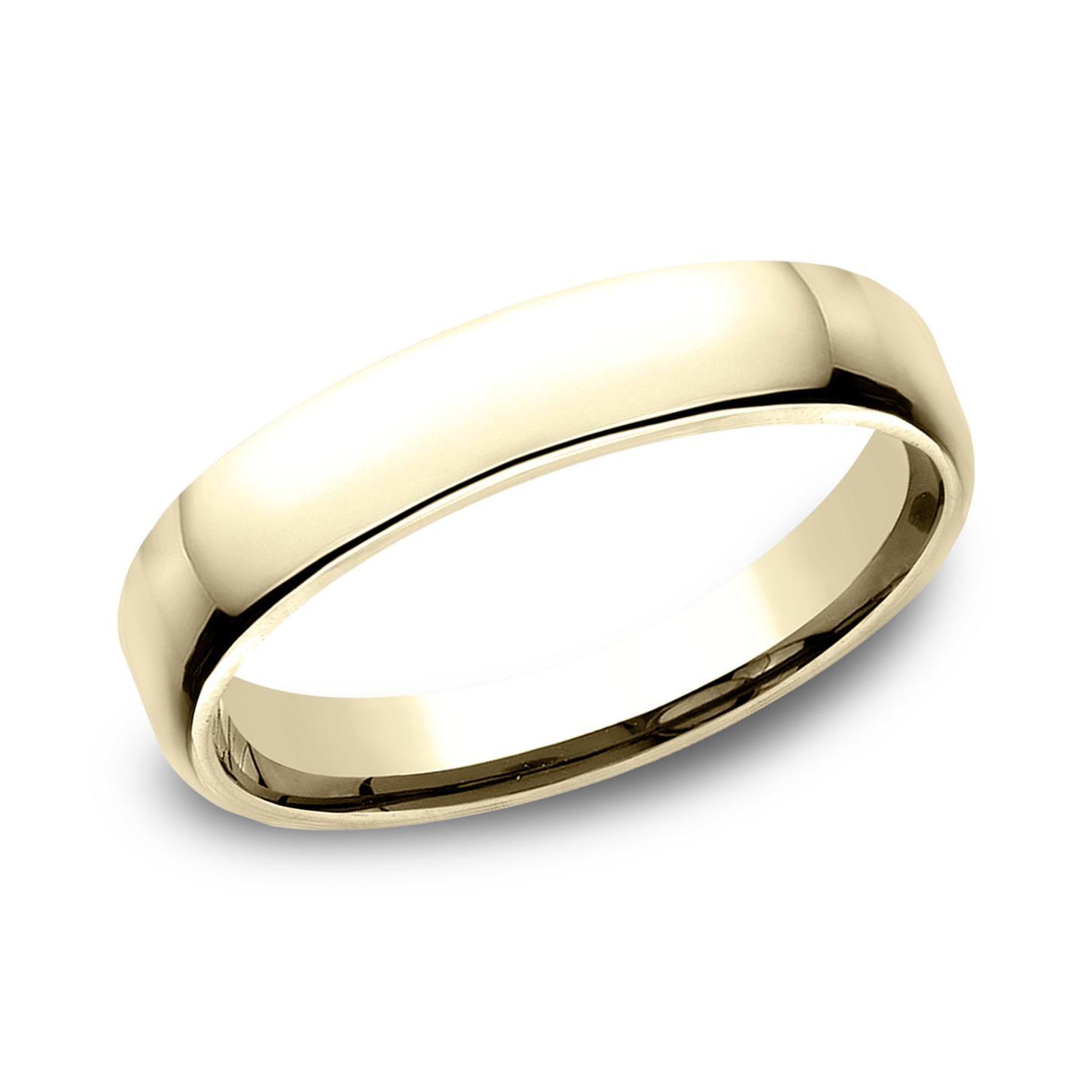 Benchmark Yellow Gold European Comfort Fit Wedding Band | 4.5mm | Size 13