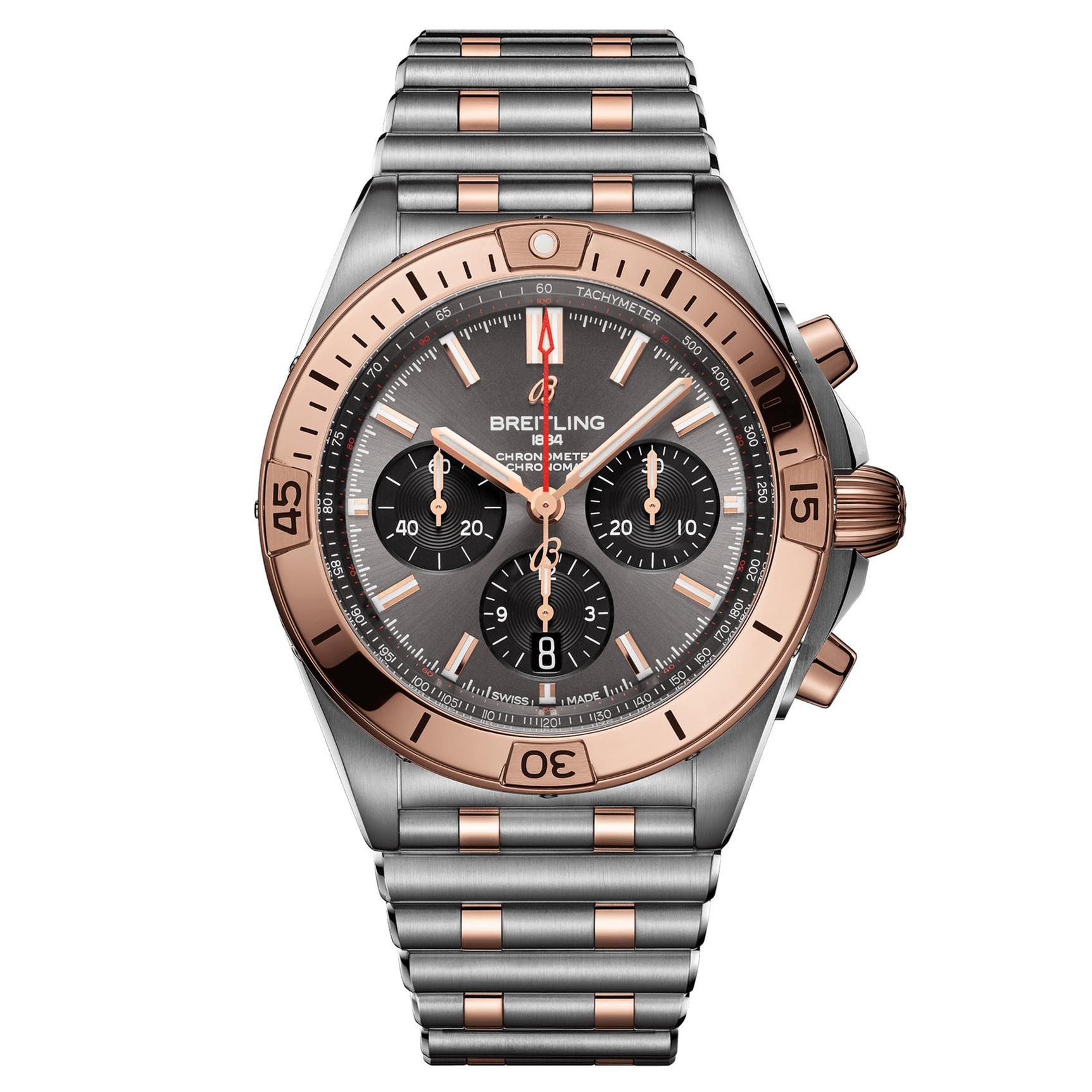 Breitling Chronomat B01 42 Anthracite Dial Steel and Red Gold Watch UB0134101B1U1 14900$
