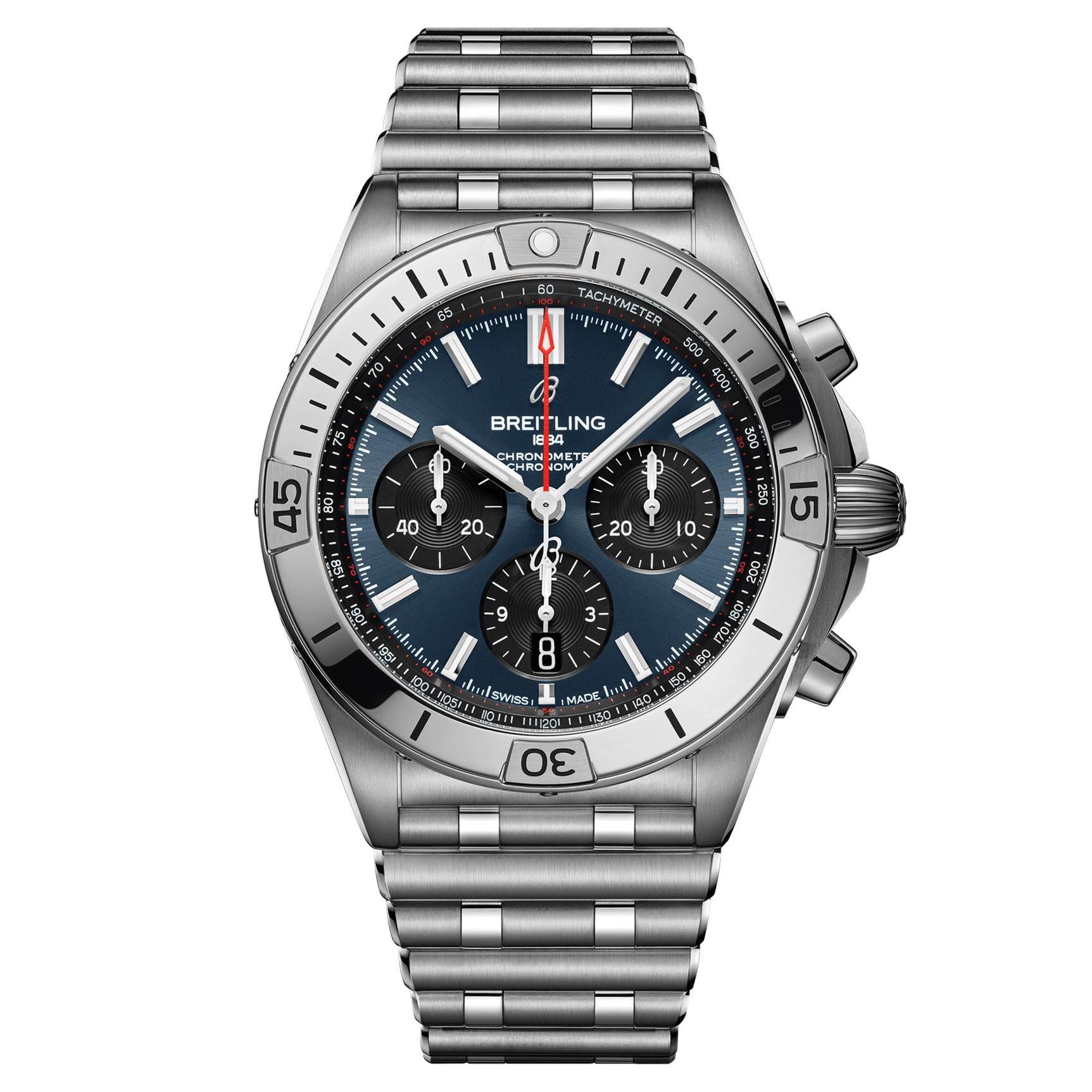 Breitling Chronomat B01 42 Blue Dial Stainless Steel Watch AB0134