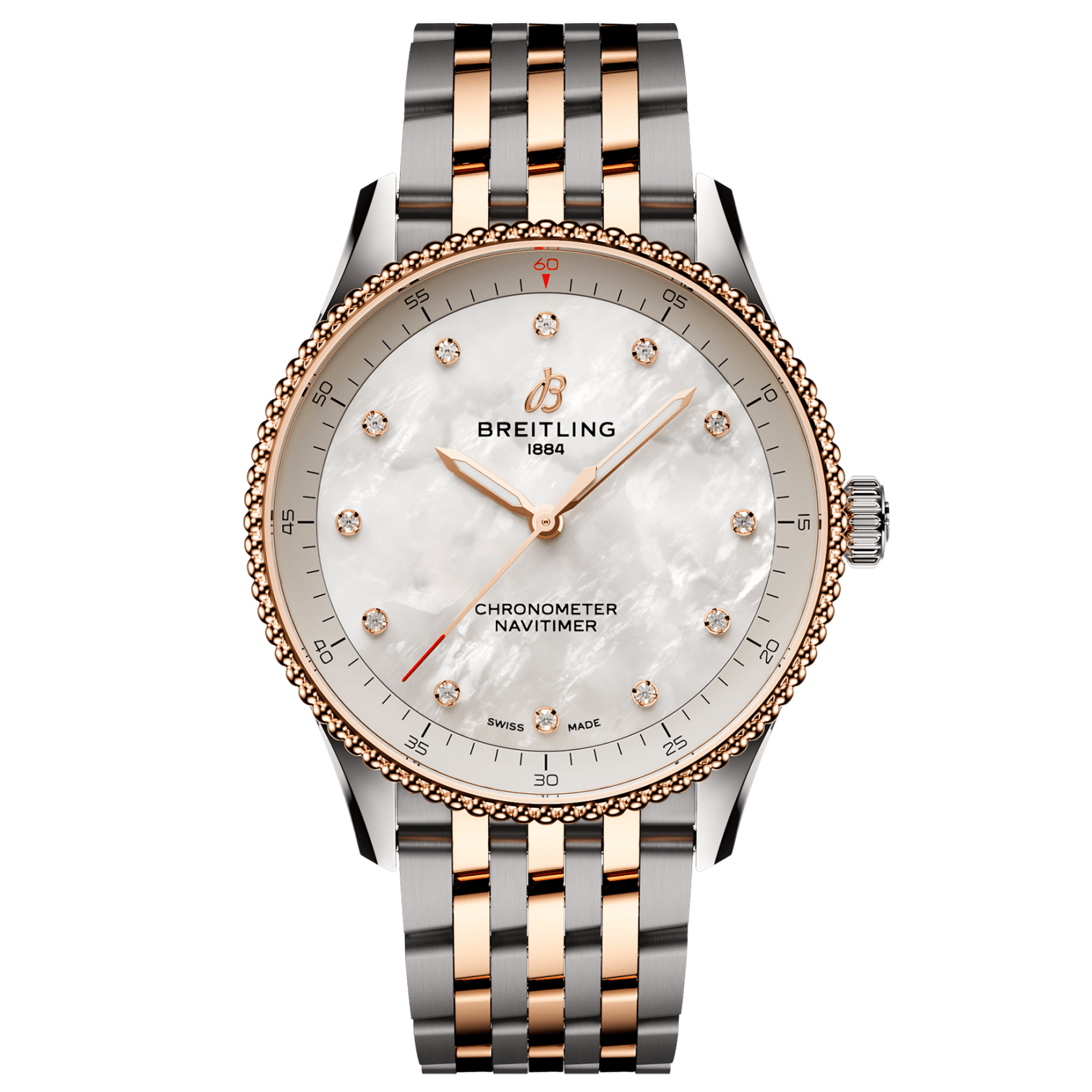 Breitling  Navitimer 32 MotherofPearl Dial TwoTone Rose Gold and Stainless Steel Watch 32m  U77320E61A1U1