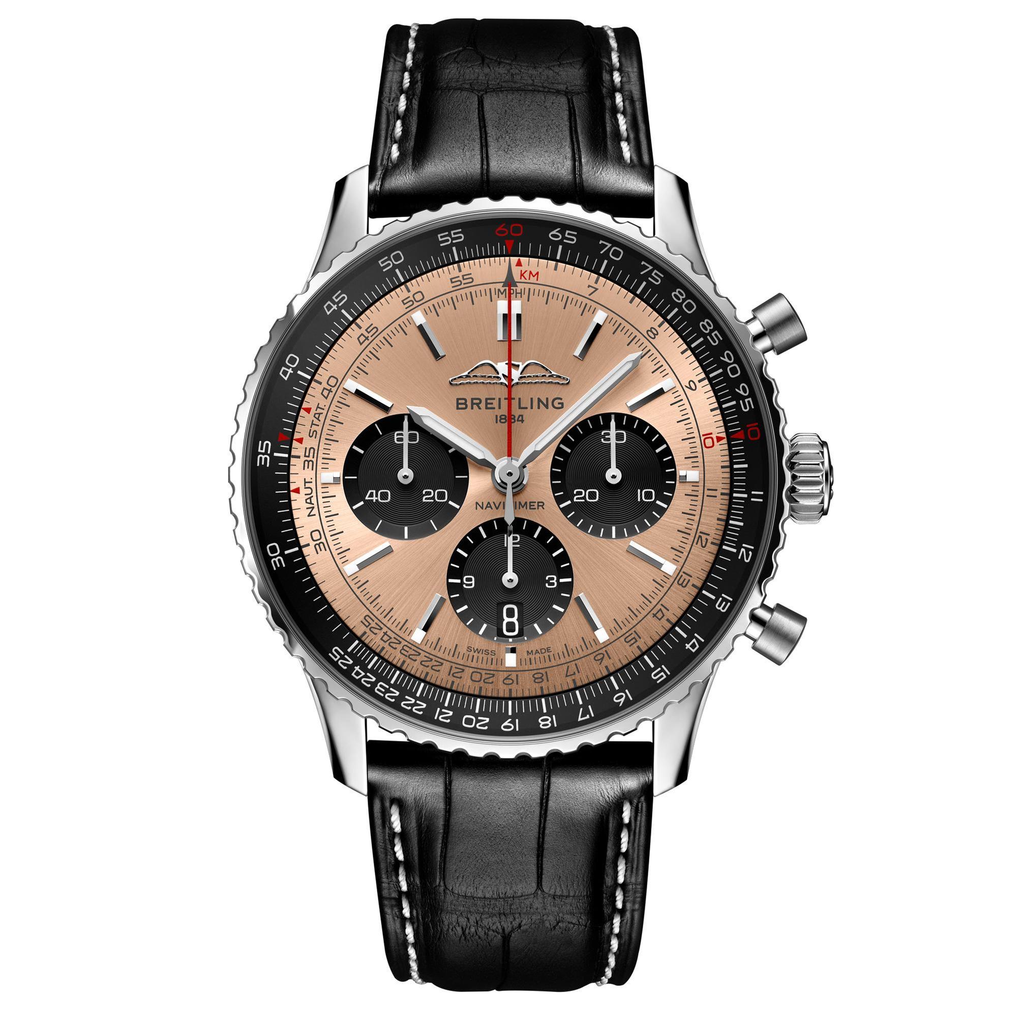 Breitling Navitimer B01 Chronograph 43 Copper Dial Black Leather 