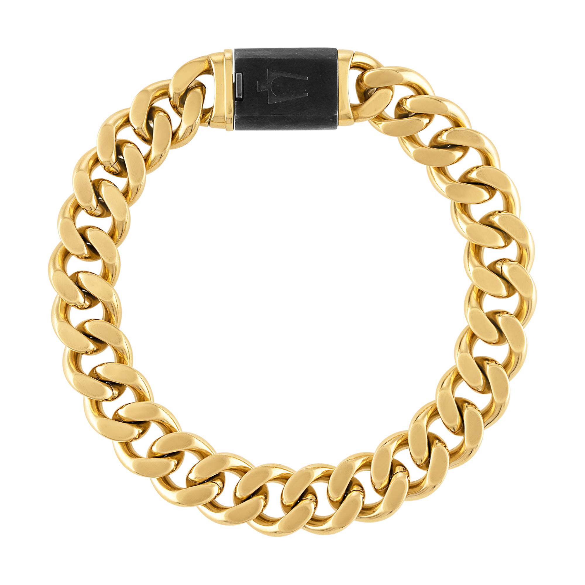 Bulova Classic Gold-Tone Stainless Steel Curb Chain Bracelet | 13mm | 8.5 Inches