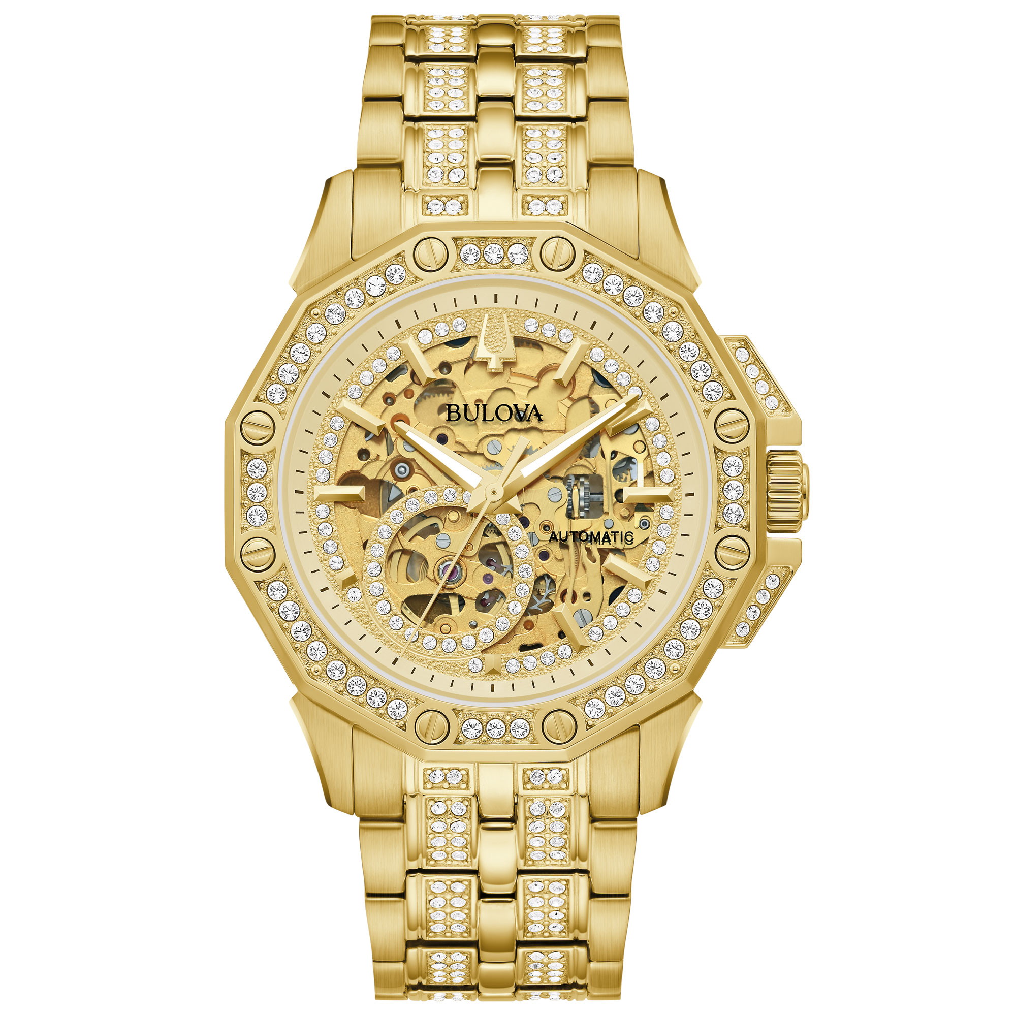 Bulova Octava Automatic Crystal Accent and Gold-Tone Bracelet Wat