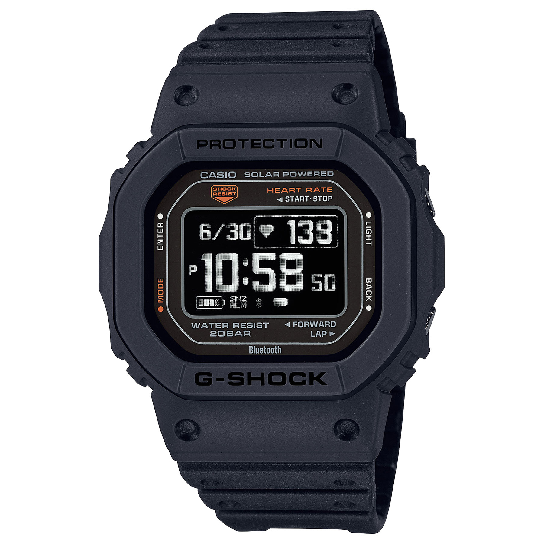 Casio G-Shock G-Squad Black Resin Watch 51mm | DWH5600-1 | REEDS