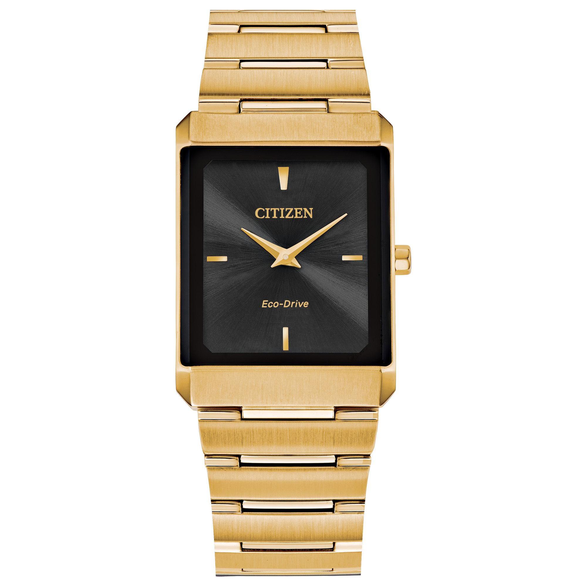 Eco-Drive Large Stiletto Gold-Tone Watch | 28x38mm | - Citizen AR3102-51E