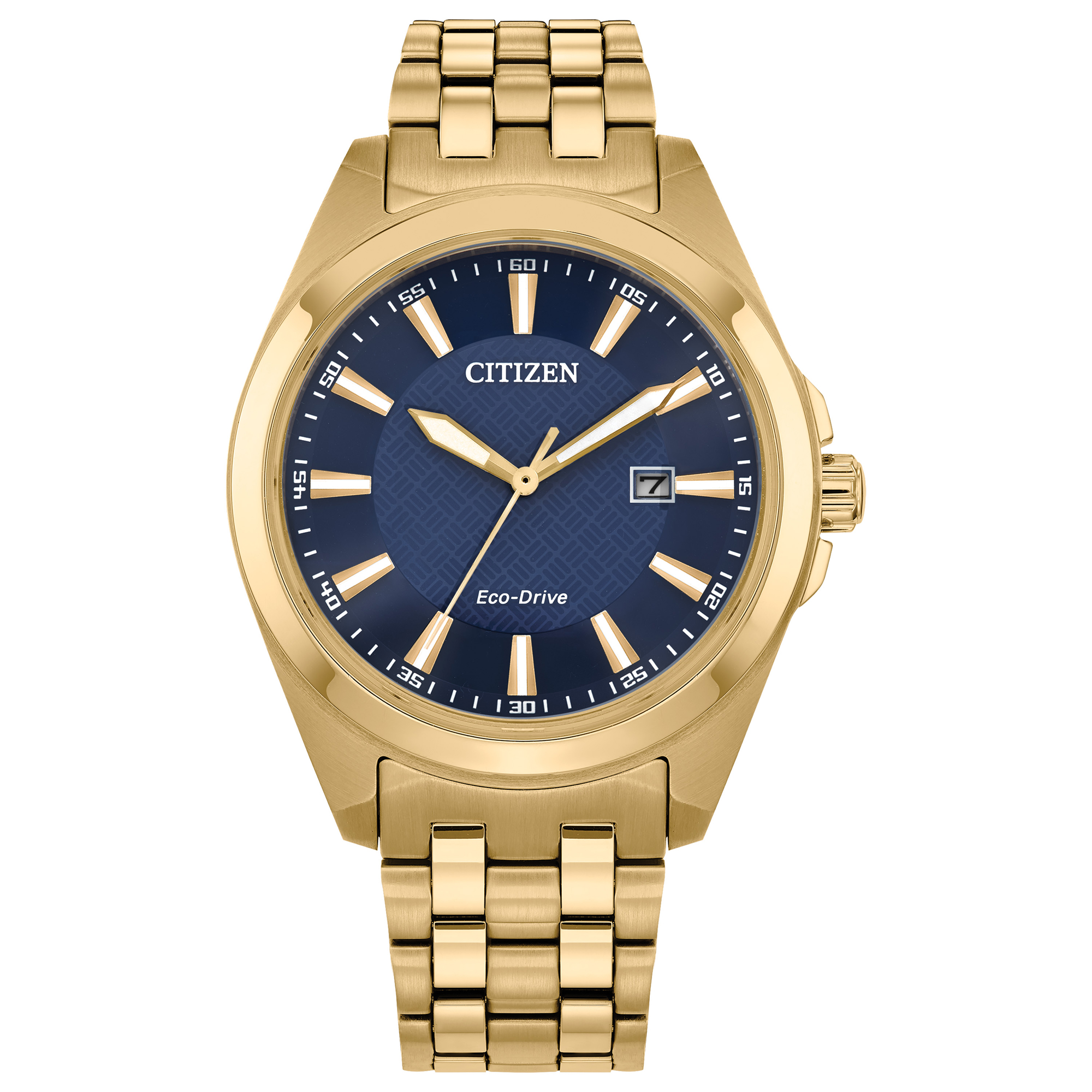 Citizen Eco-Drive Peyten Blue Dial Yellow Gold-Tone Stainless Steel Bracelet 41mm BM7532-54L 425$