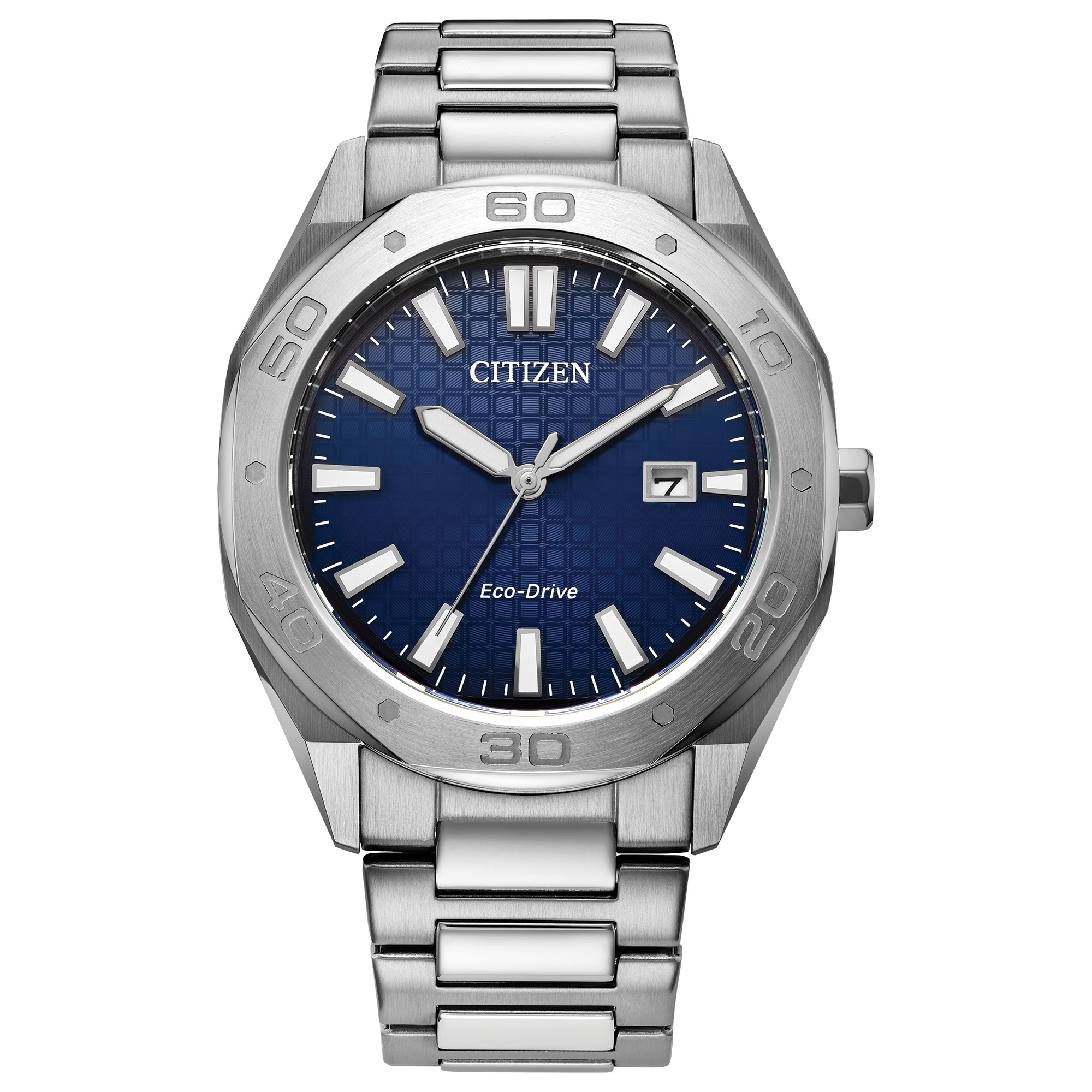 Eco-Drive Weekender Sport Blue Dial Stainless Steel Bracelet Watch 41mm - Citizen BM7630-80L