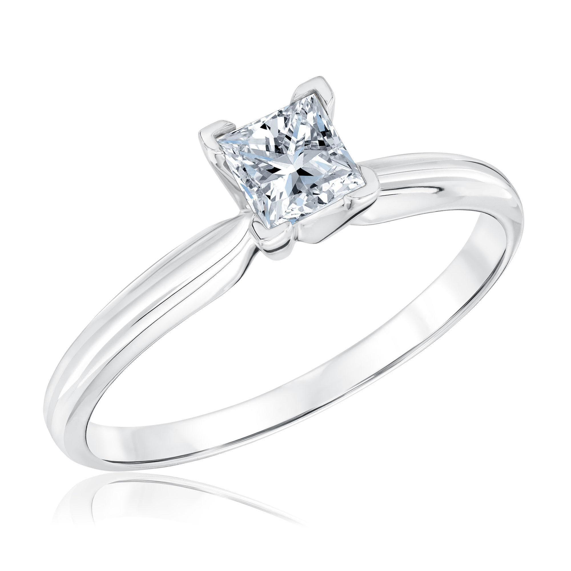 1/2ct Princess Diamond Solitaire Engagement Ring | Classic