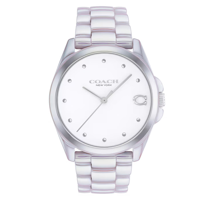Coach Greyson White Dial Iridescent Ceramic Bracelet Watch 36mm - 14504390 295$