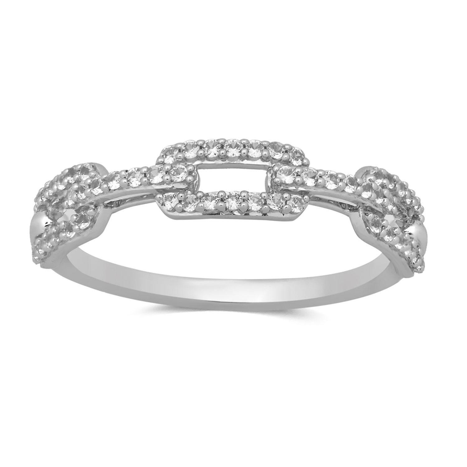 Created White Sapphire Chain Link Ring