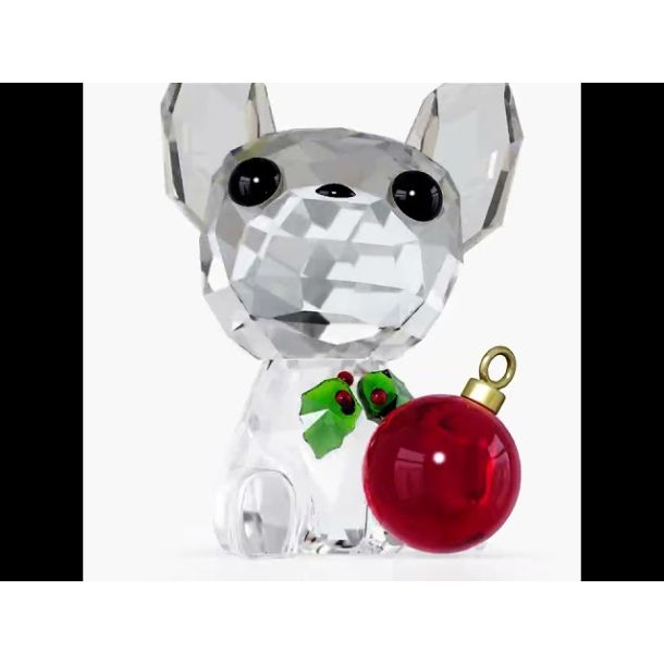 スワロフスキー　フレンチブルドッグ Swarovski Crystal Holiday Cheers French Bulldog Figurine | REEDS