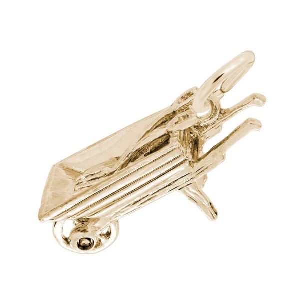 10k Yellow Gold Wheel Barrow 3D Charm REEDS Jewelers